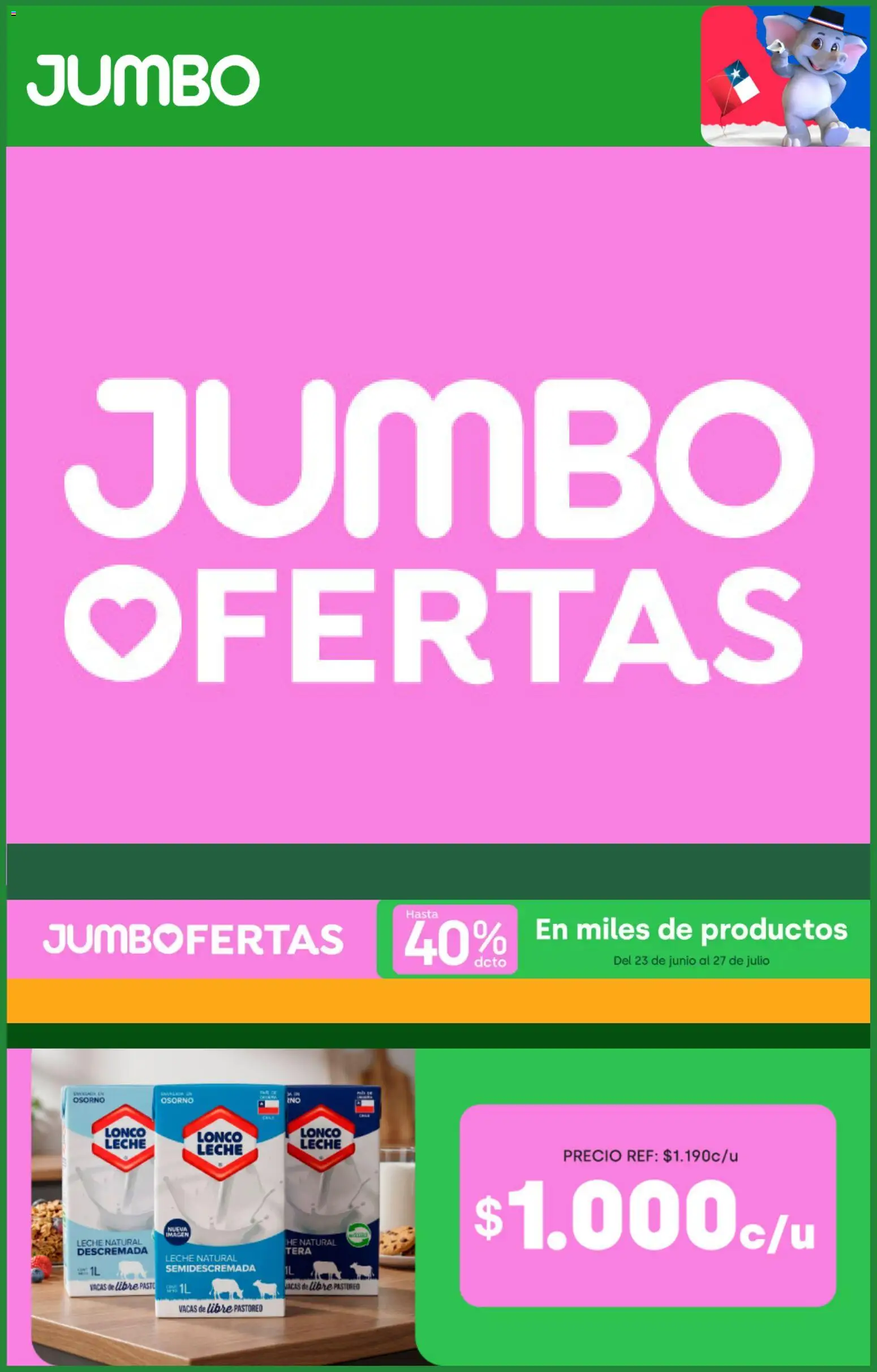 Folleto de la tienda Jumbo válido desde el 22.06.2026 - Leche