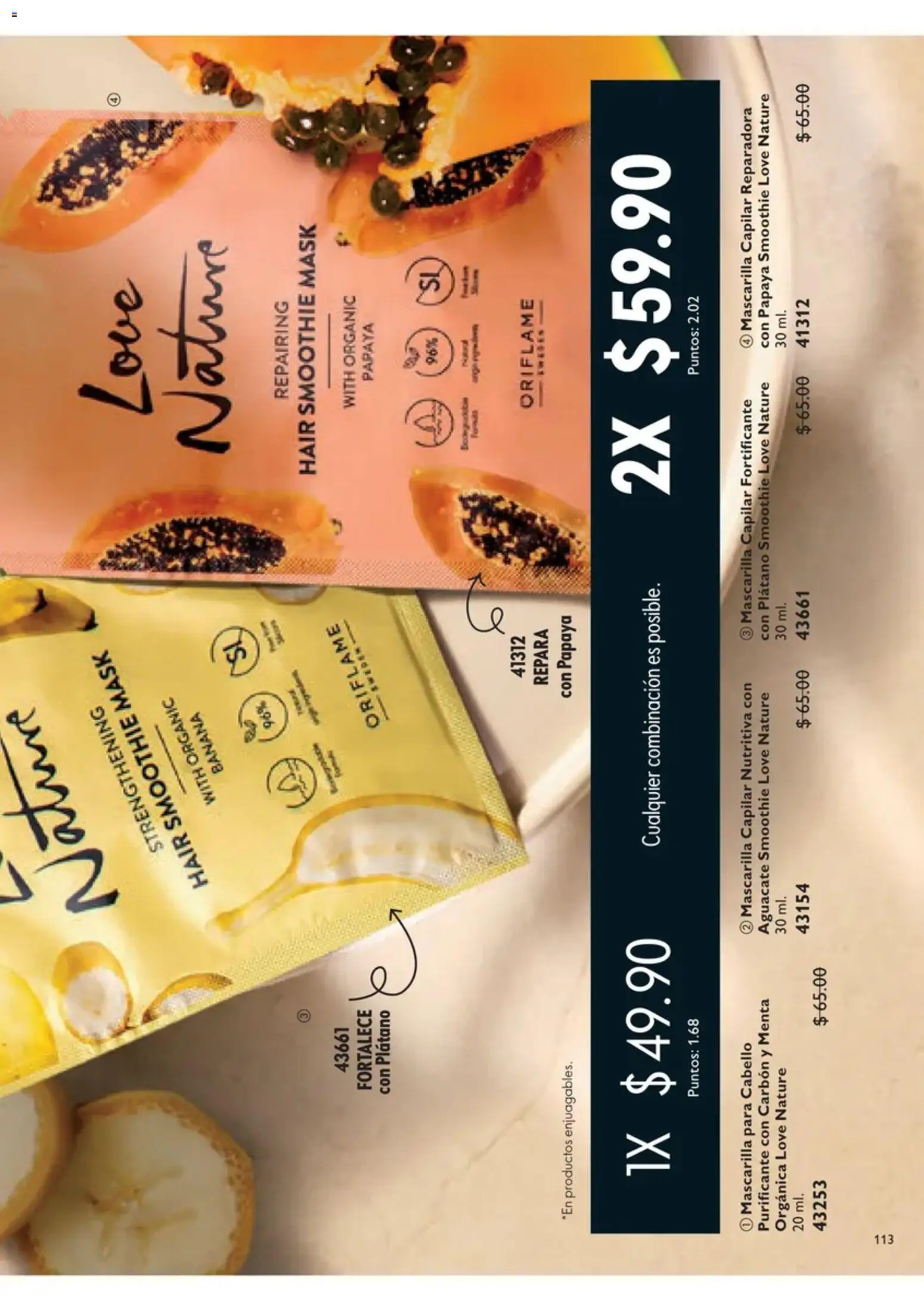 Vista previa las ofertas de la tienda Oriflame - Oriflame campaña 13 2026 desde el 12/09/2026 - Aguacate, Plátano, Smoothie, Mascarilla