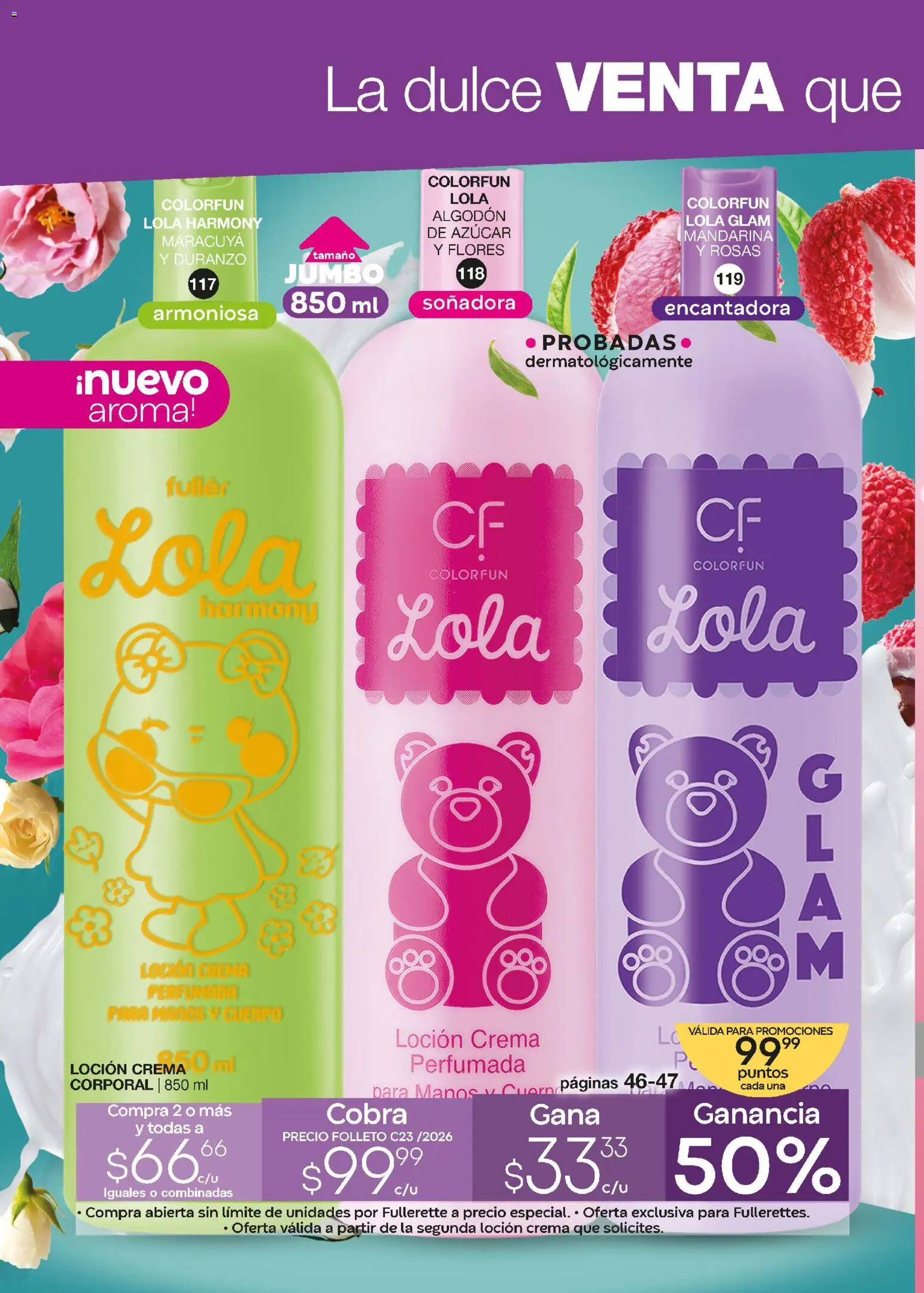 Vista previa las ofertas de la tienda Fuller - Revista Gana Más C23 desde el 18/02/2026 - Flores, Dulce, Azúcar, Crema, Algodón, Loción