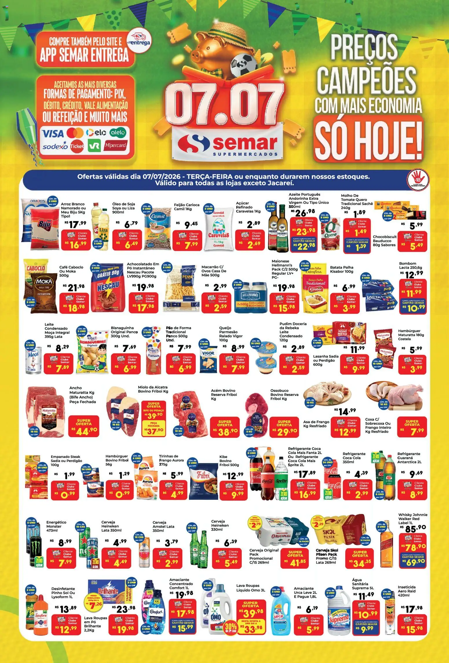 Pré-Visualização do folheto "Semar Supermercado - Ofertas da semana" da loja Semar Supermercado válido a partir de 07/07/2026