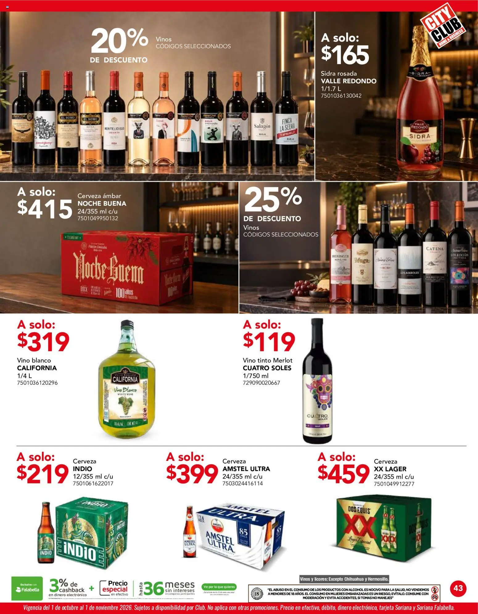 Vista previa las ofertas de la tienda City Club - City Club catálogo desde el 01/10/2026 - Cerveza, Alcohol, Vino tinto, Vino, Sidra, Vino blanco