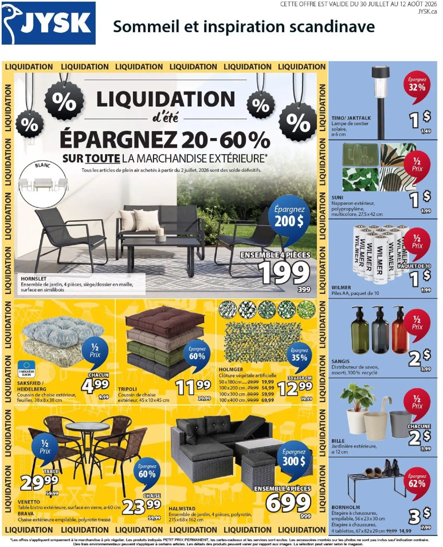 Preview of leaflet JYSK circulaire from shop JYSK is valid from Jul 30, 2026 - Table