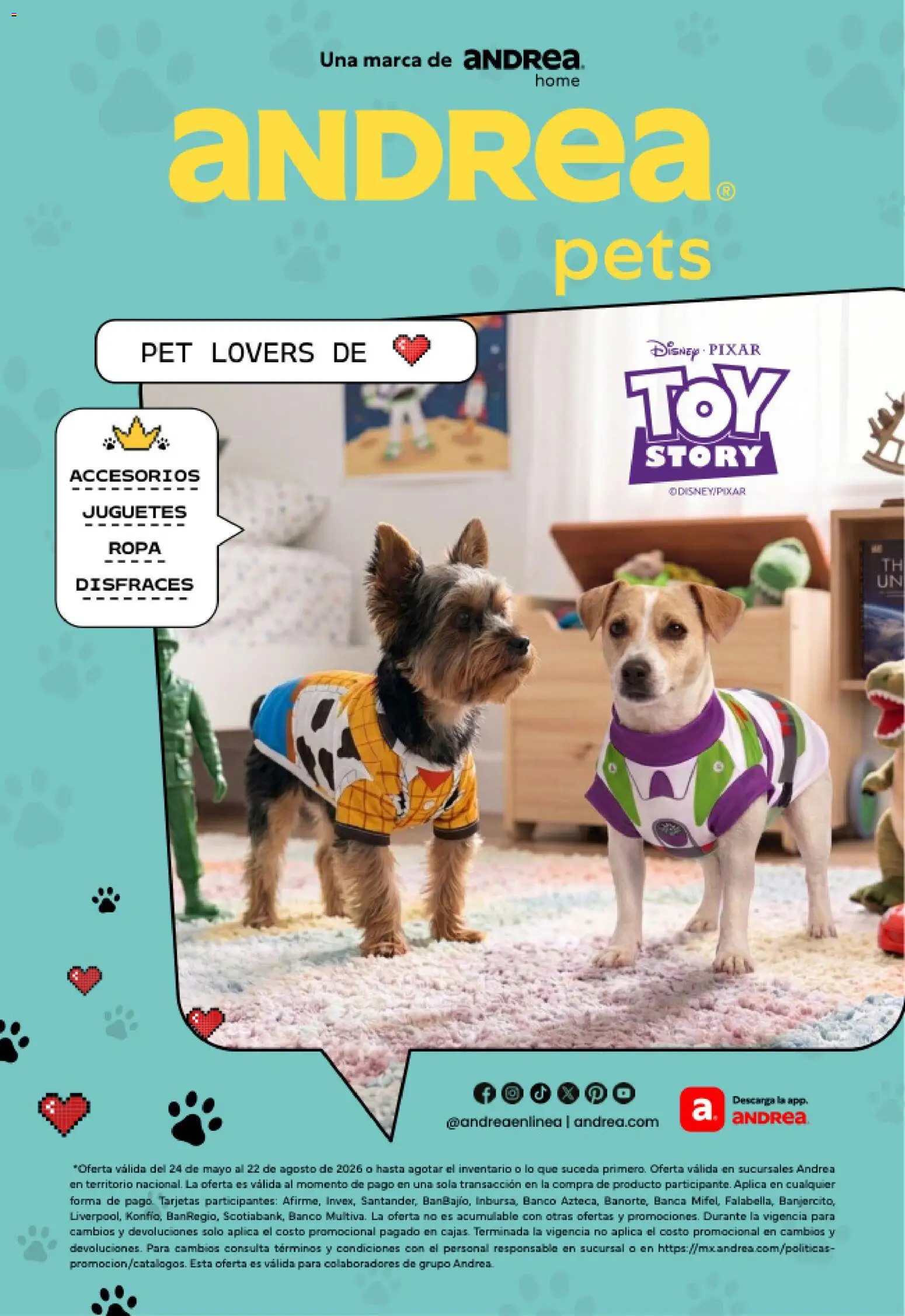 Vista previa las ofertas de la tienda Andrea - Andrea catálogo Pets desde el 24/05/2026 - Banco, Juguetes, Ropa