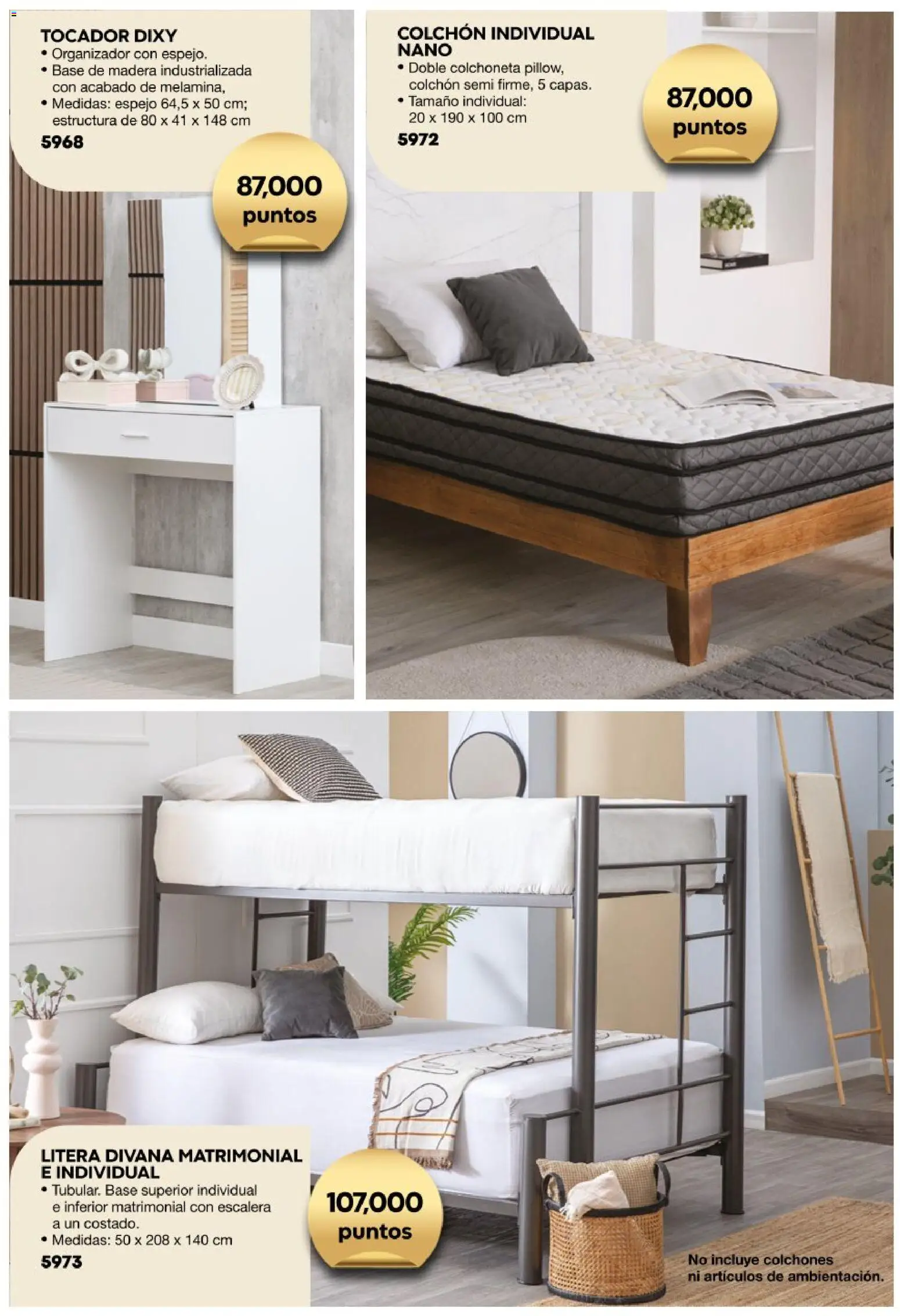 Vista previa las ofertas de la tienda Fuller - Fuller catálogo Puntos desde el 15/06/2026 - Colchón, Espejo, Escalera, Colchoneta, Organizador, Litera