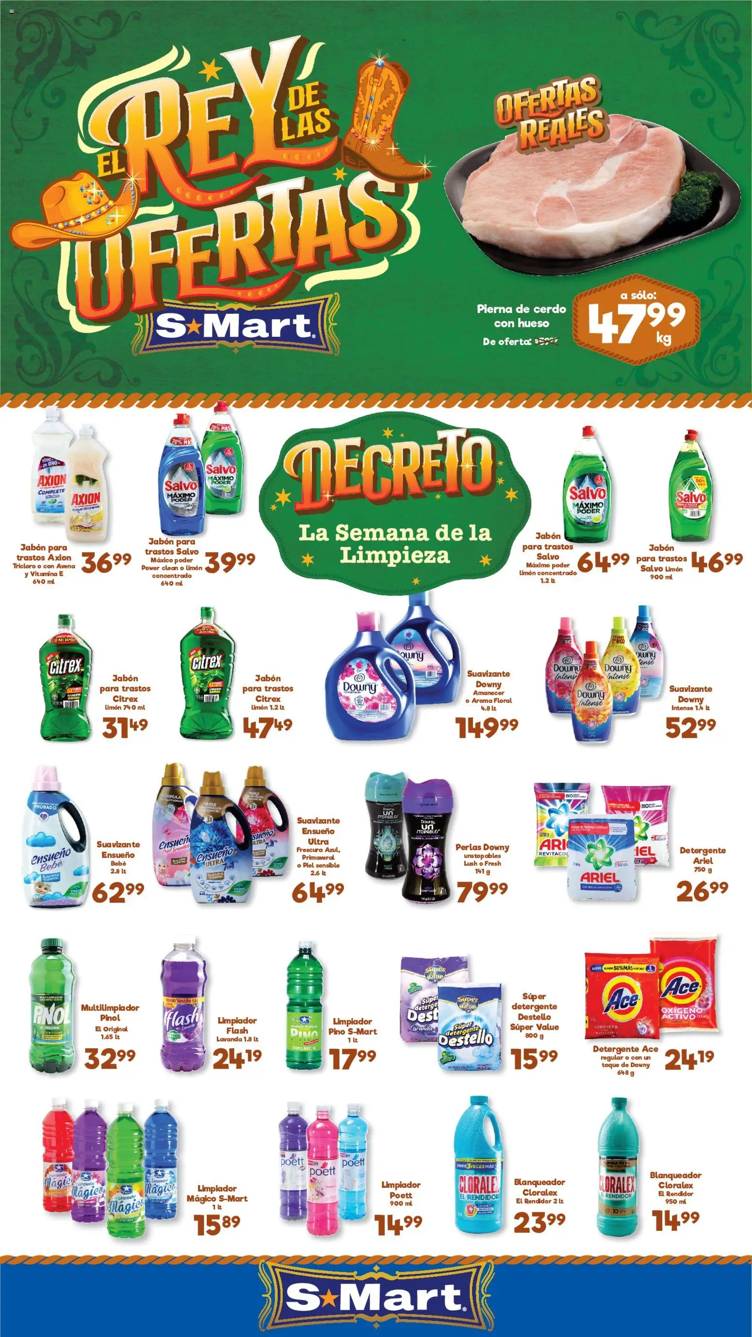 Vista previa las ofertas de la tienda S-Mart - S-Mart folleto Ofertas de feria Reynosa desde el 29/05/2026 - Limón, Avena, Jabón, Cerdo, Detergente, Pierna de cerdo, Limpiador, Suavizante