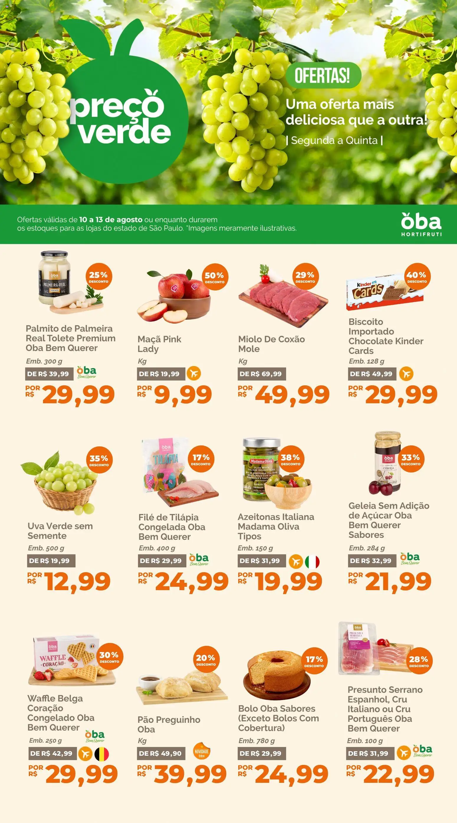 Pré-Visualização do folheto "Oba Hortifruti - Ofertas da semana" da loja Oba Hortifruti válido a partir de 10/08/2026