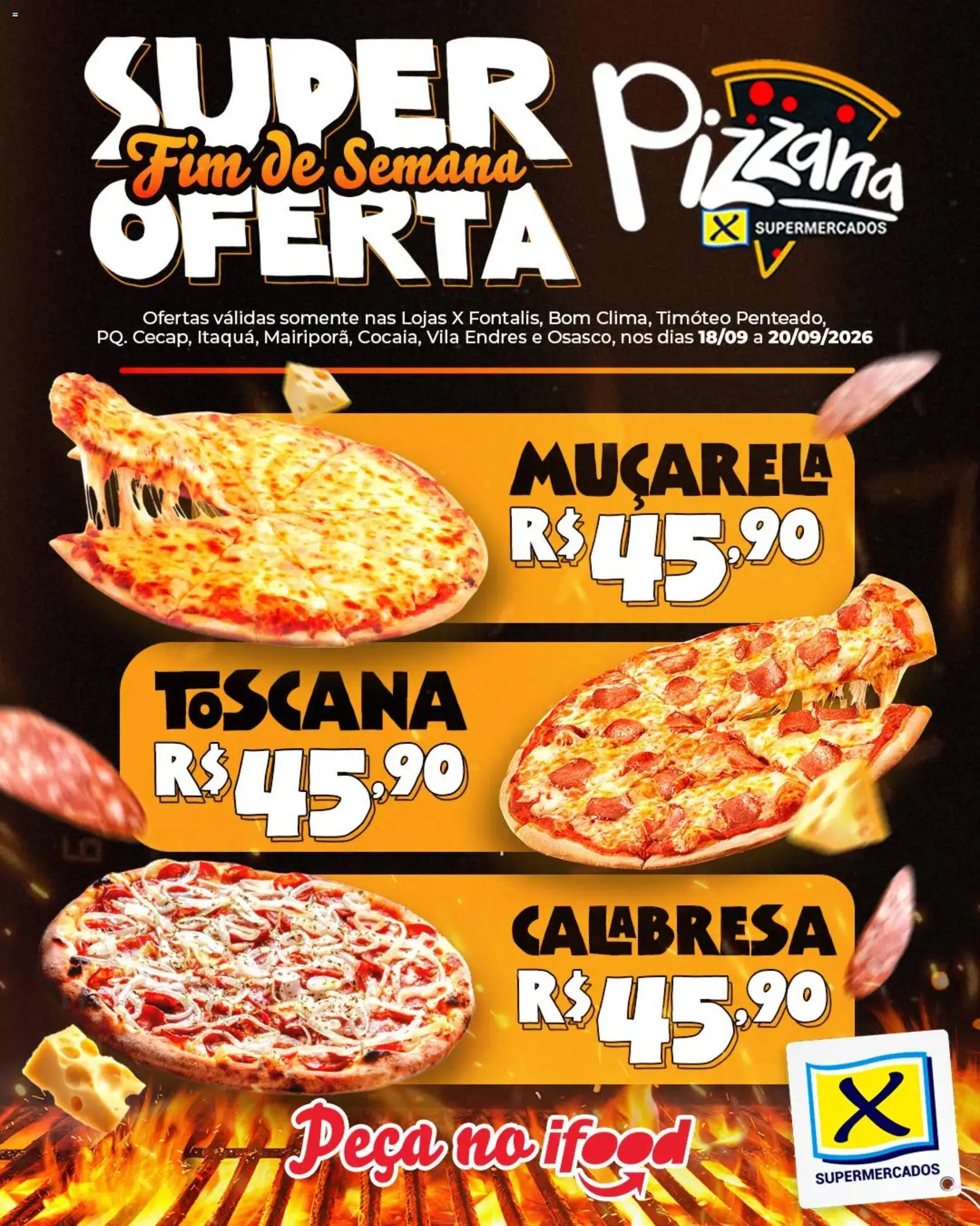 Pré-Visualização do folheto "X Supermercados ofertas Pizzaria" da loja X Supermercados válido a partir de 18/09/2026