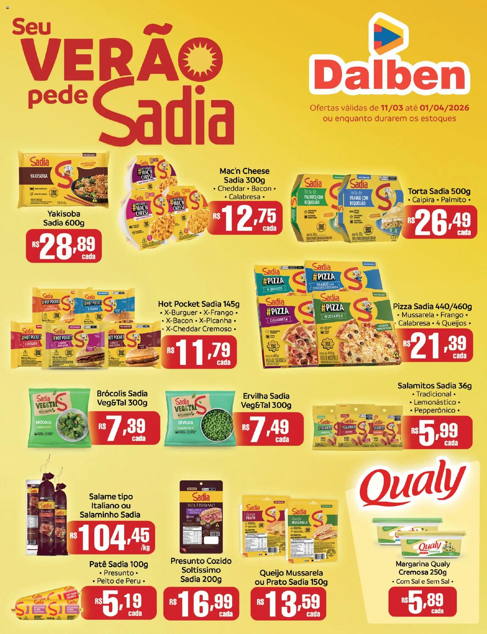 Pré-Visualização do folheto "Supermercado Dalben ofertas Sadia" da loja Supermercado Dalben válido a partir de 11/03/2026