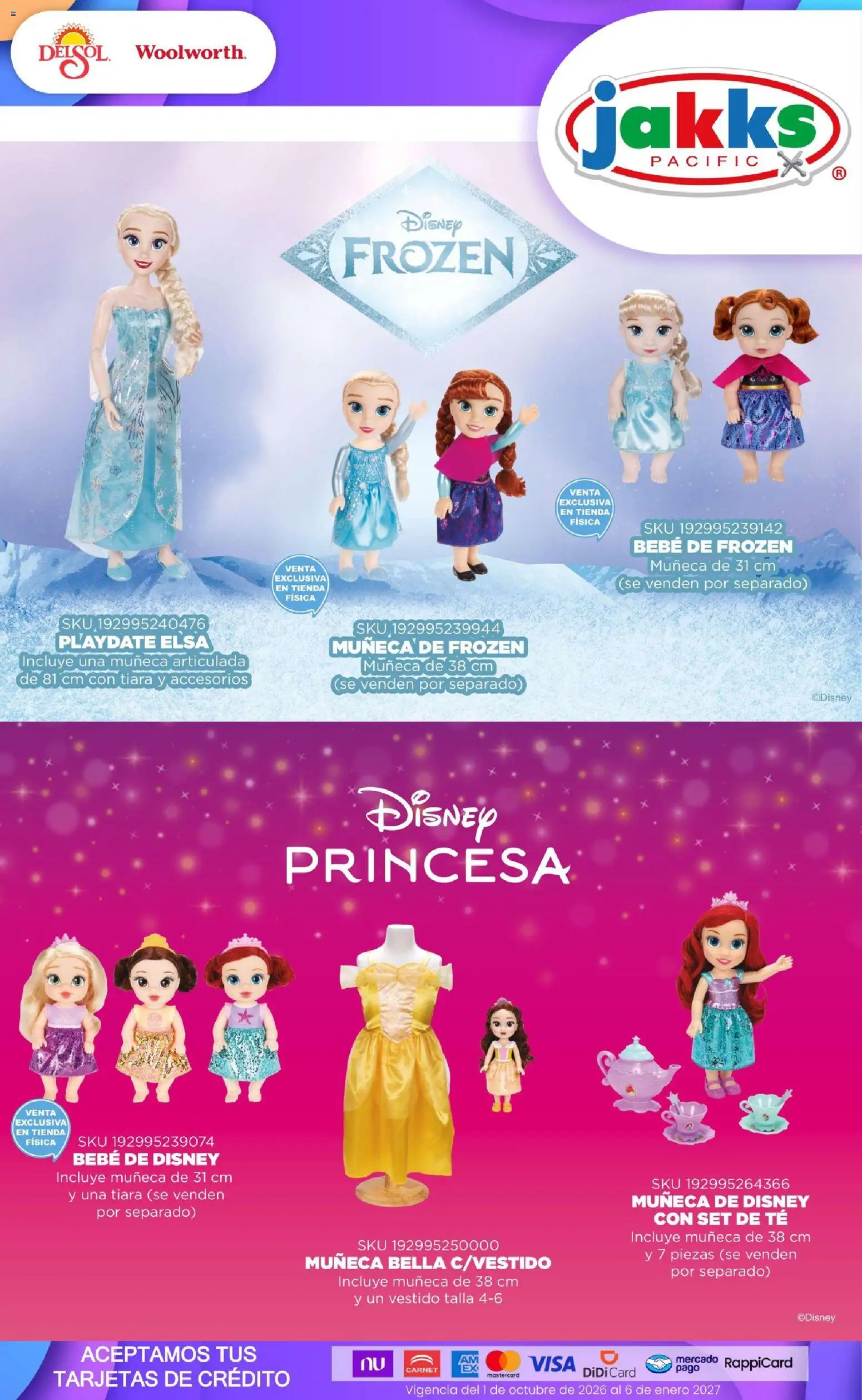 Vista previa las ofertas de la tienda Del Sol y Woolworth - Del Sol y Woolworth catálogo El Castillo del Juguete desde el 01/10/2026 - Té, Vestido