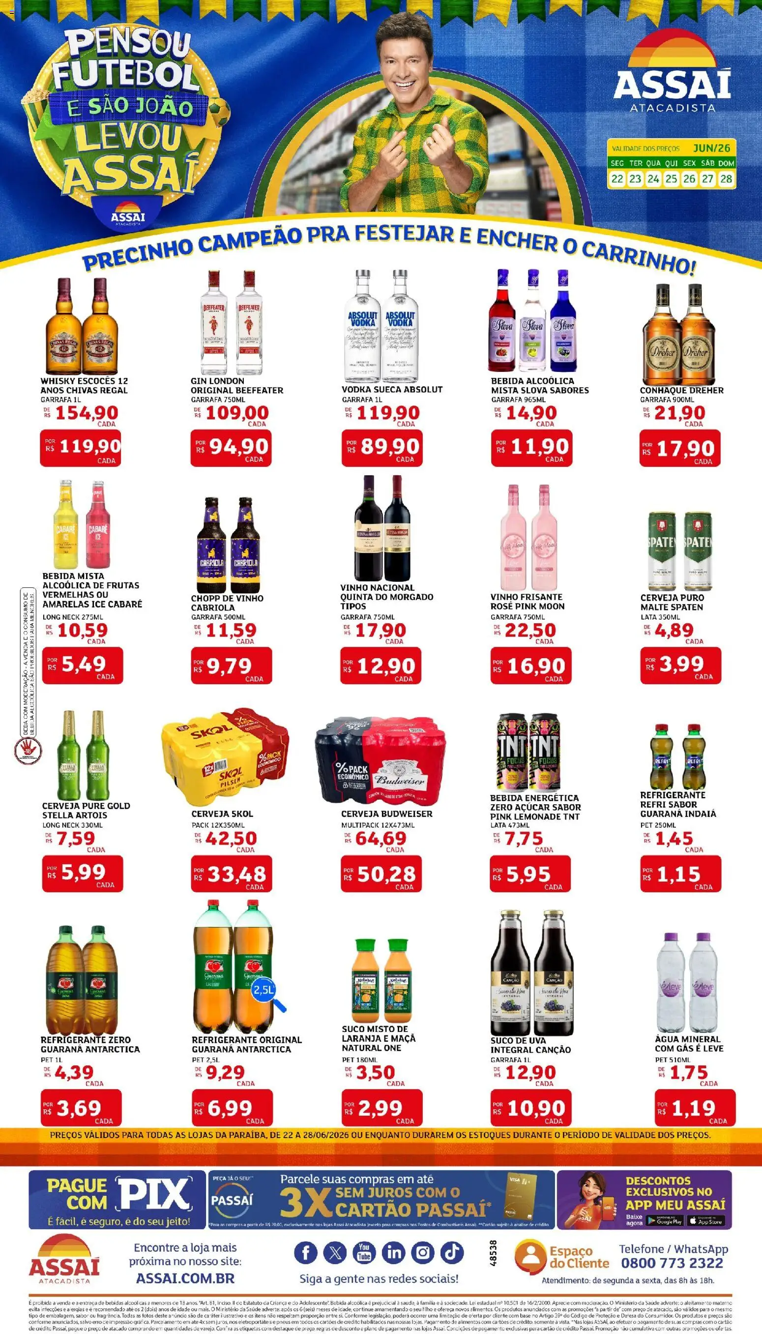 Pré-Visualização do folheto "Assaí Atacadista ofertas - PB" da loja Assaí Atacadista válido a partir de 22/06/2026