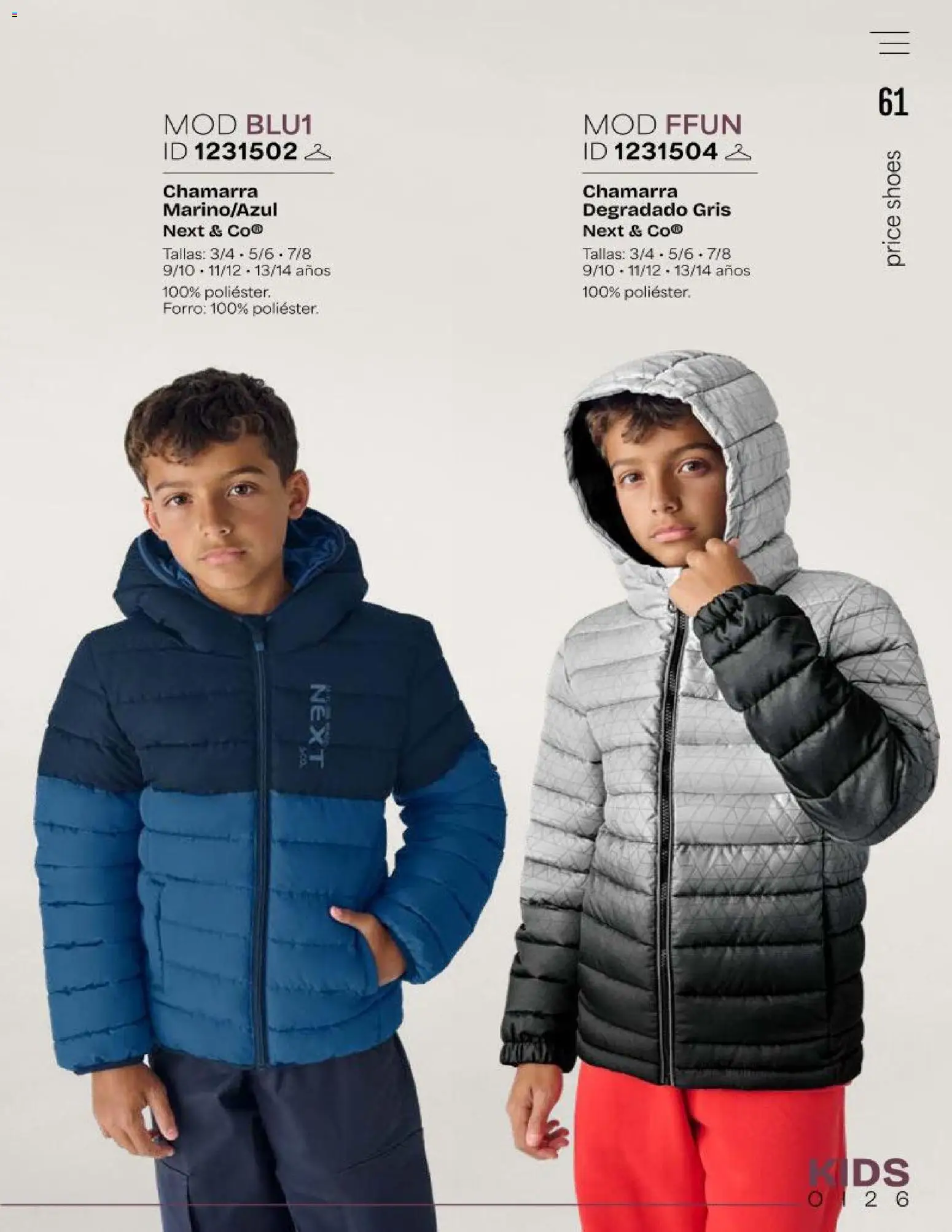Vista previa las ofertas de la tienda Price Shoes - Price Shoes catálogo Kids desde el 01/10/2026 - Chamarra