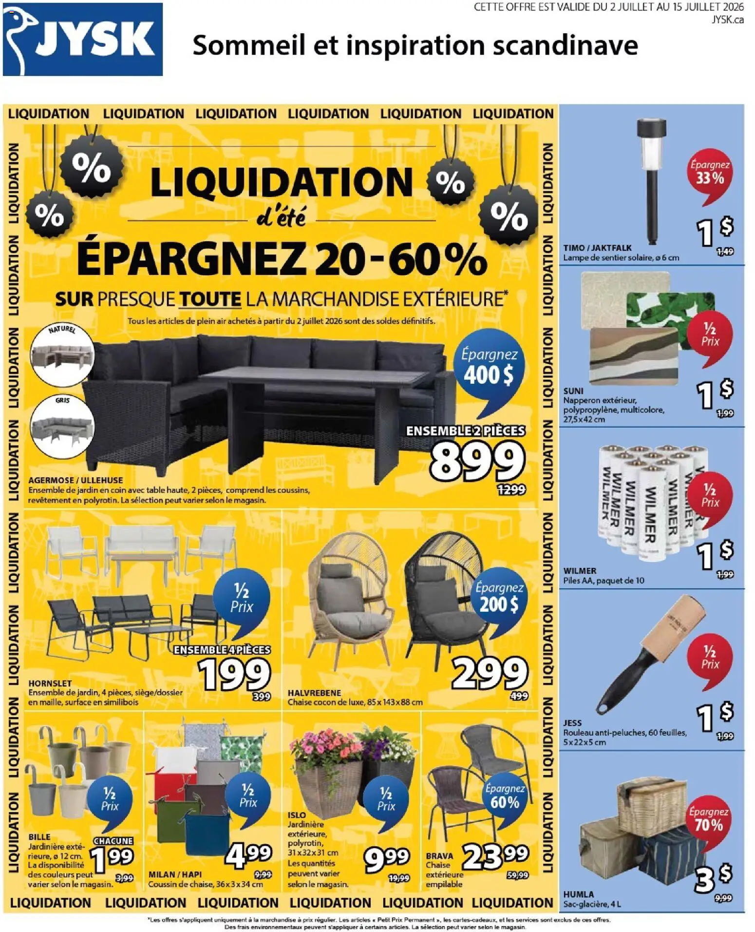 Preview of leaflet JYSK circulaire from shop JYSK is valid from Jul 02, 2026 - Table