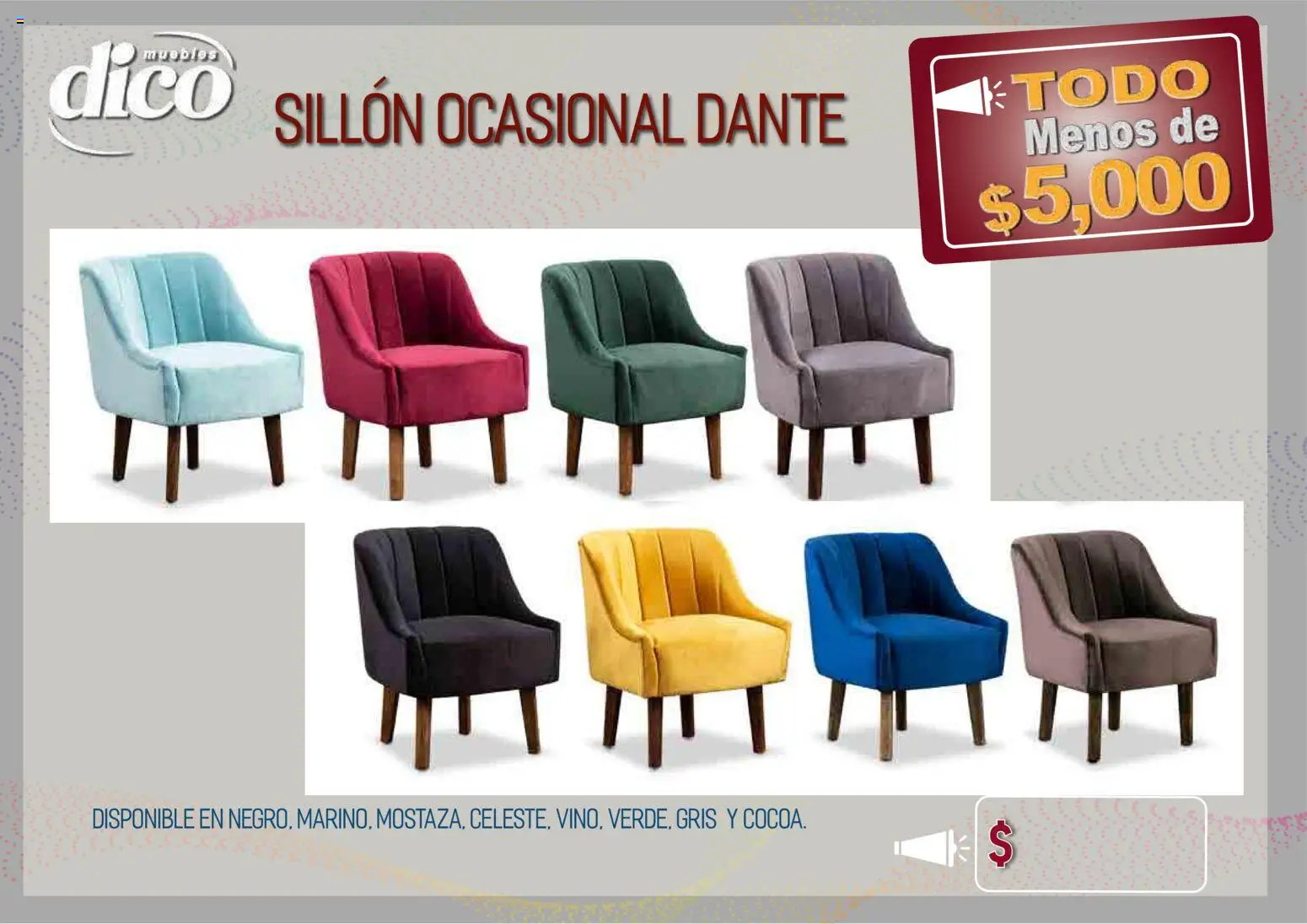 Vista previa las ofertas de la tienda Muebles Dico - Muebles Dico catálogo Todo menos de 5000 Pacifico desde el 09/04/2026 
