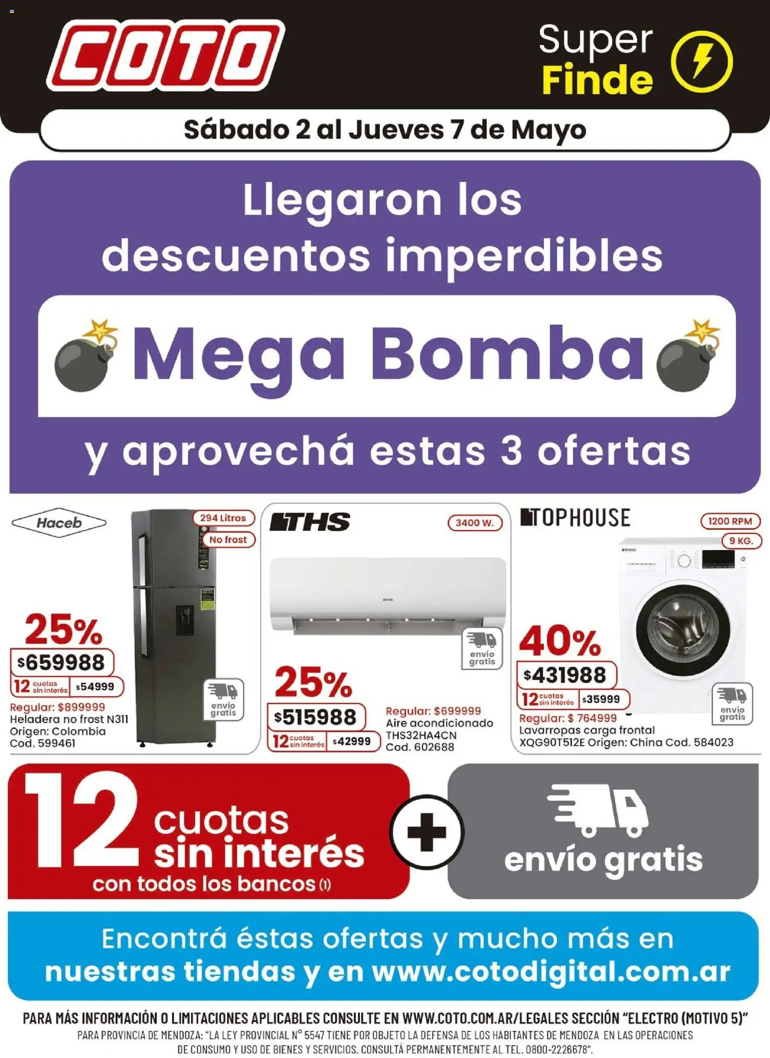 Vista previa del folleto de la tienda Coto válido desde el 02/05/2026 - Aire acondicionado, Heladera, Lavarropas