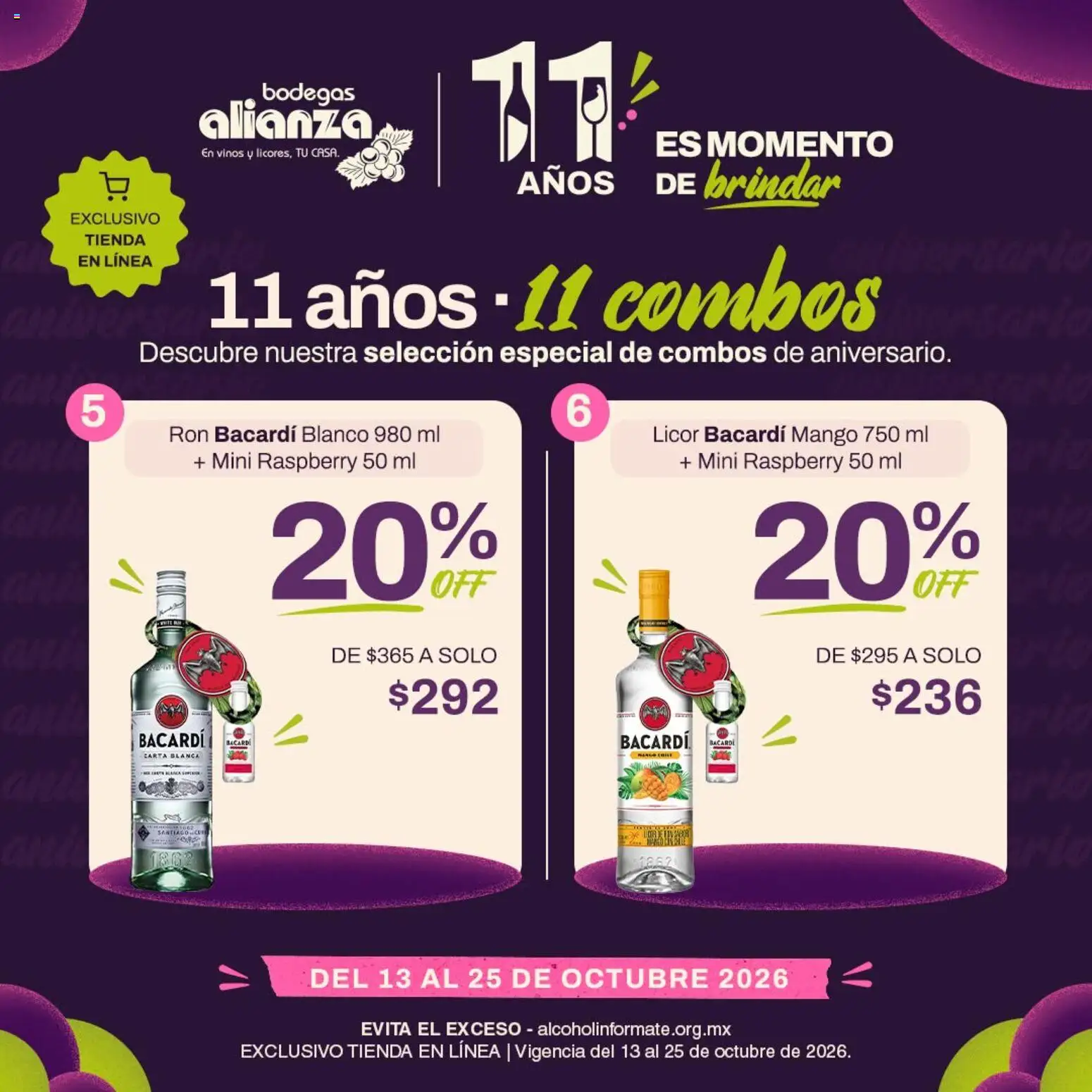 Vista previa las ofertas de la tienda Bodegas Alianza - Bodegas Alianza catálogo 11 años 11 combos desde el 13/10/2026 