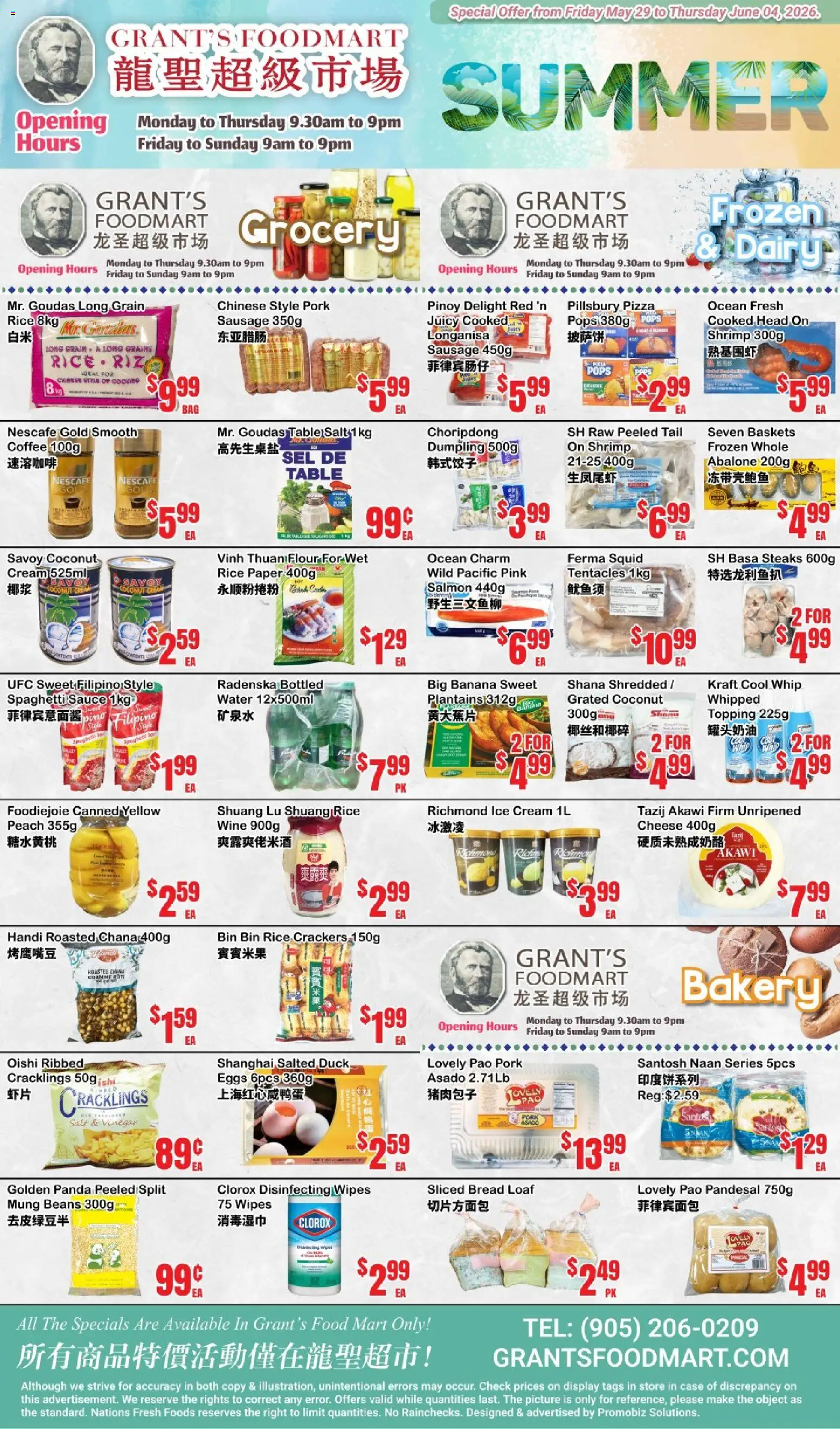 Preview of leaflet Oceans weekly flyer - Grant’s Foodmart from shop Oceans is valid from May 29, 2026