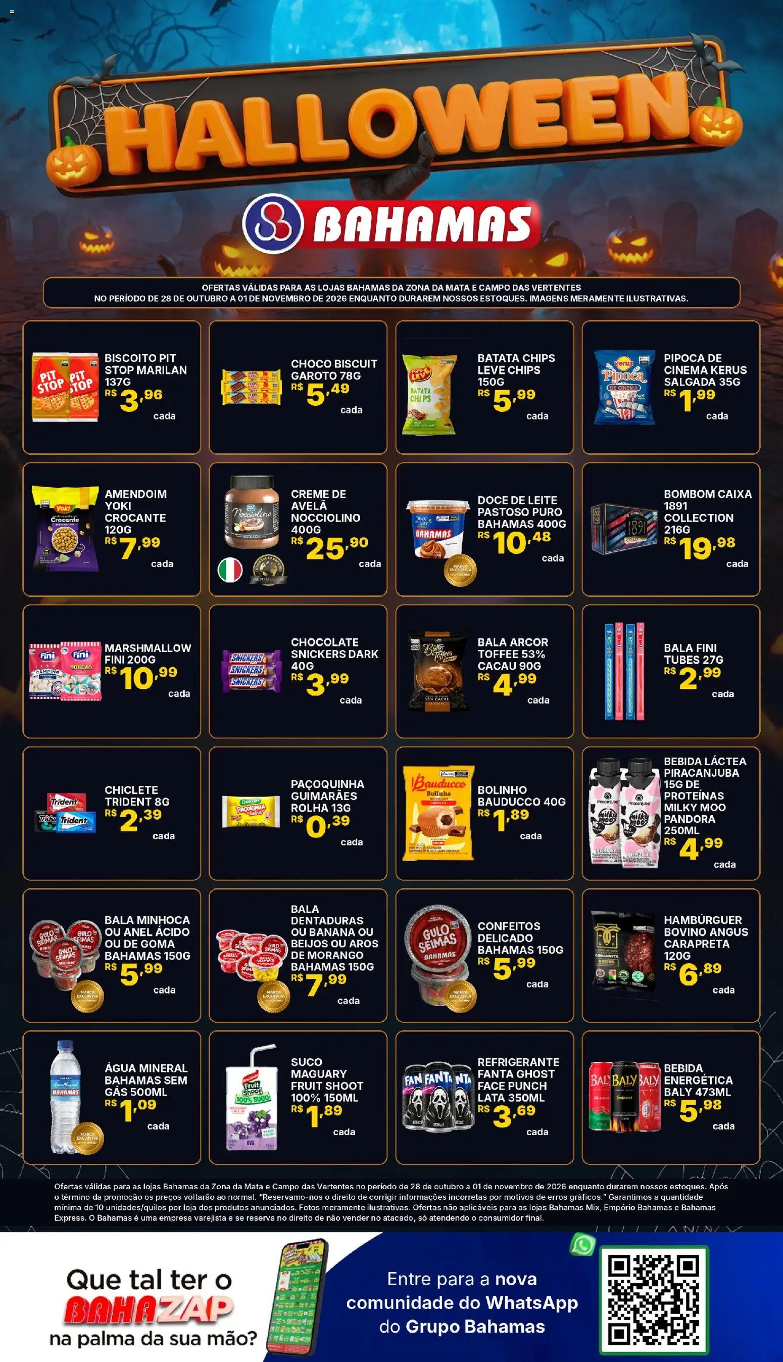 Pré-Visualização do folheto "Bahamas Supermercados ofertas Halloween" da loja Bahamas Supermercados válido a partir de 28/10/2026