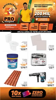Pré-Visualização do folheto "Telhanorte ofertas Pro" da loja Telhanorte válido a partir de 18/06/2026