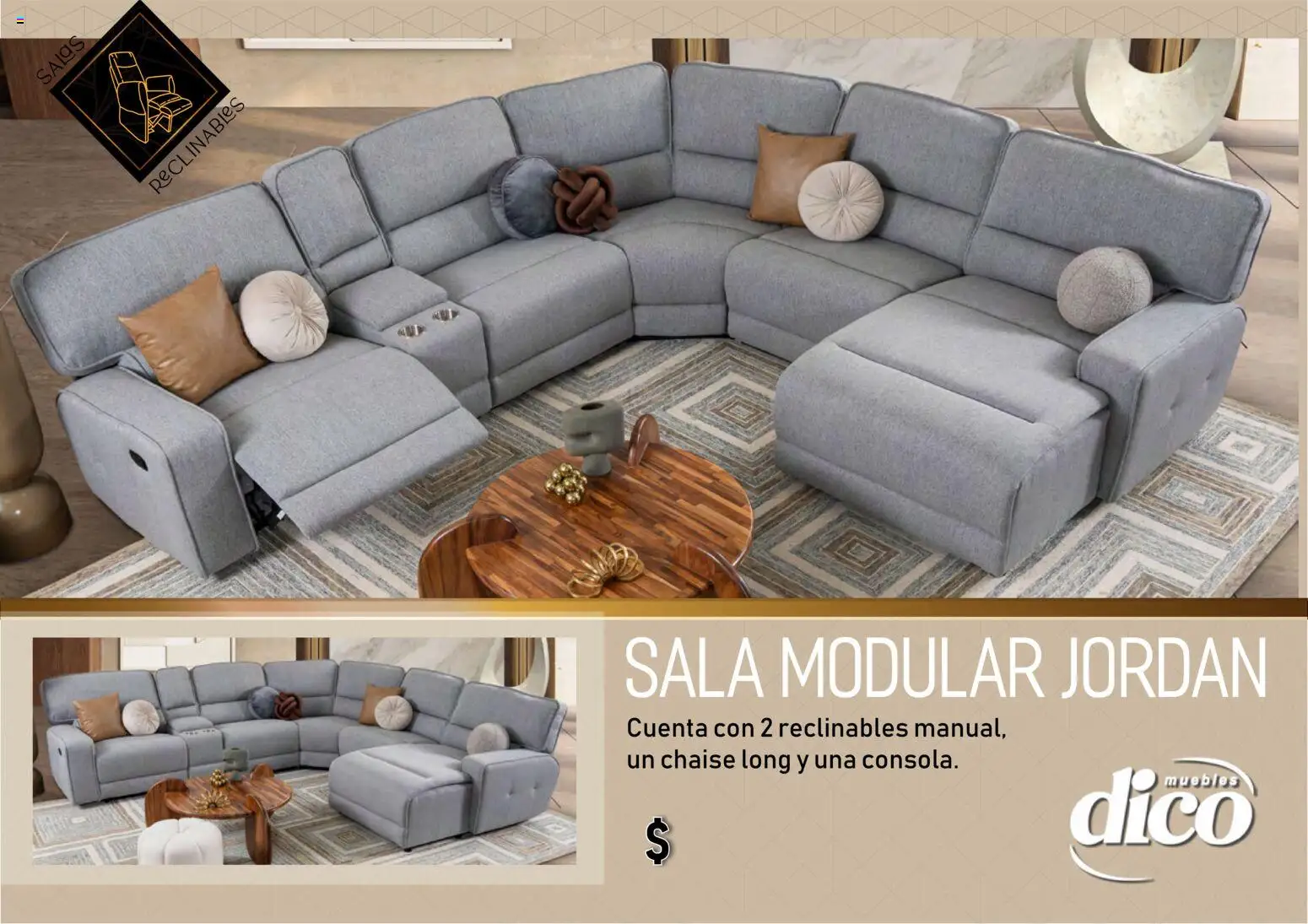 Vista previa las ofertas de la tienda Muebles Dico - Muebles Dico catálogo Salas reclinables desde el 27/03/2026 - Sala, Sala modular, Modular
