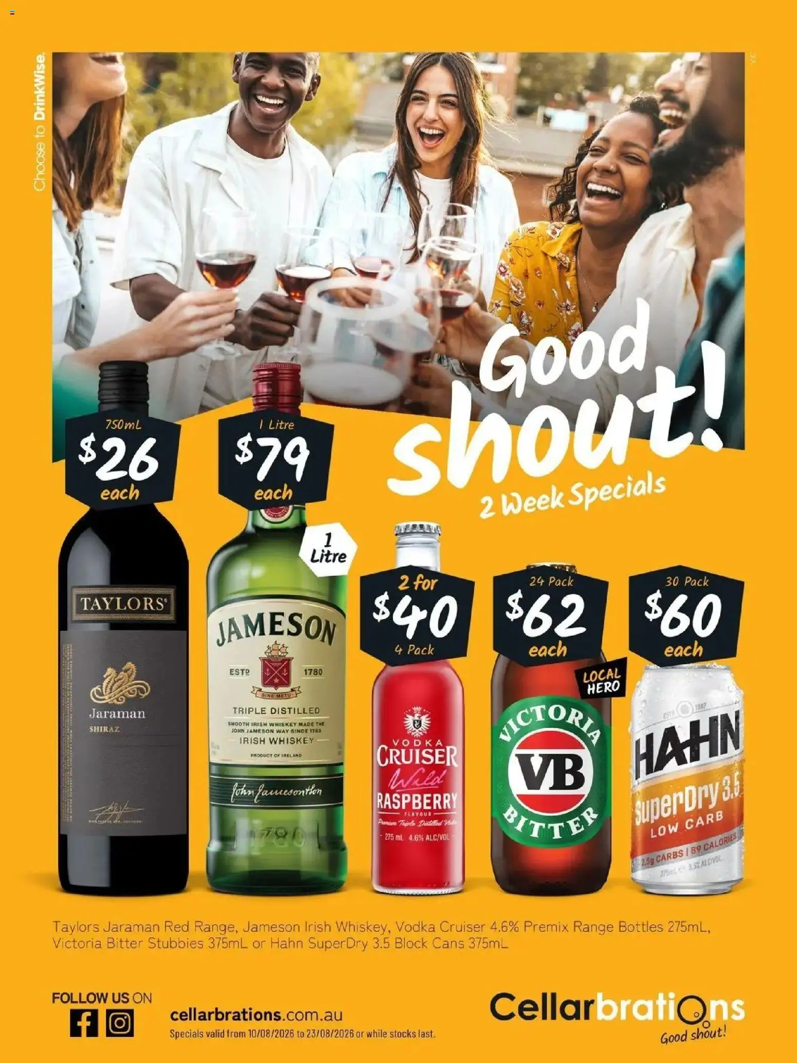 Preview of catalogue Good Shout! 10/08 from shop Cellarbrations valid 10/08/2026