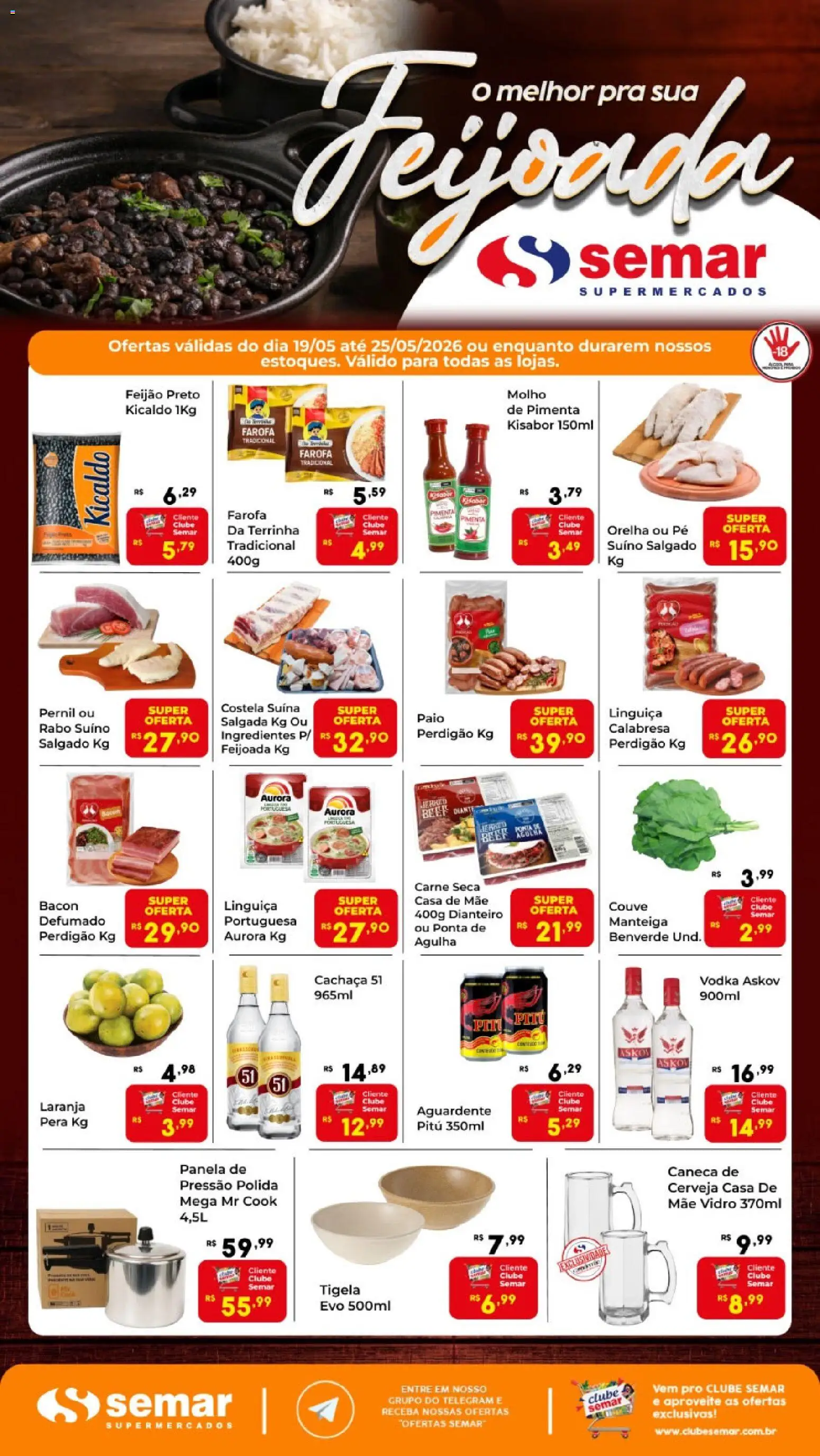 Pré-Visualização do folheto "Semar Supermercado ofertas Feijoada" da loja Semar Supermercado válido a partir de 19/05/2026