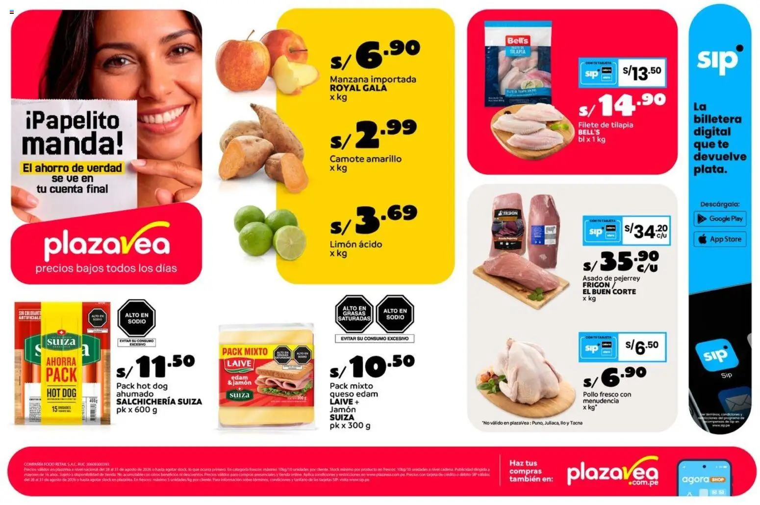 Vista previa de Catálogo Plaza Vea - AVISO FDS FRESCOS N4 de la tienda Plaza Vea válido desde 28/08/2026