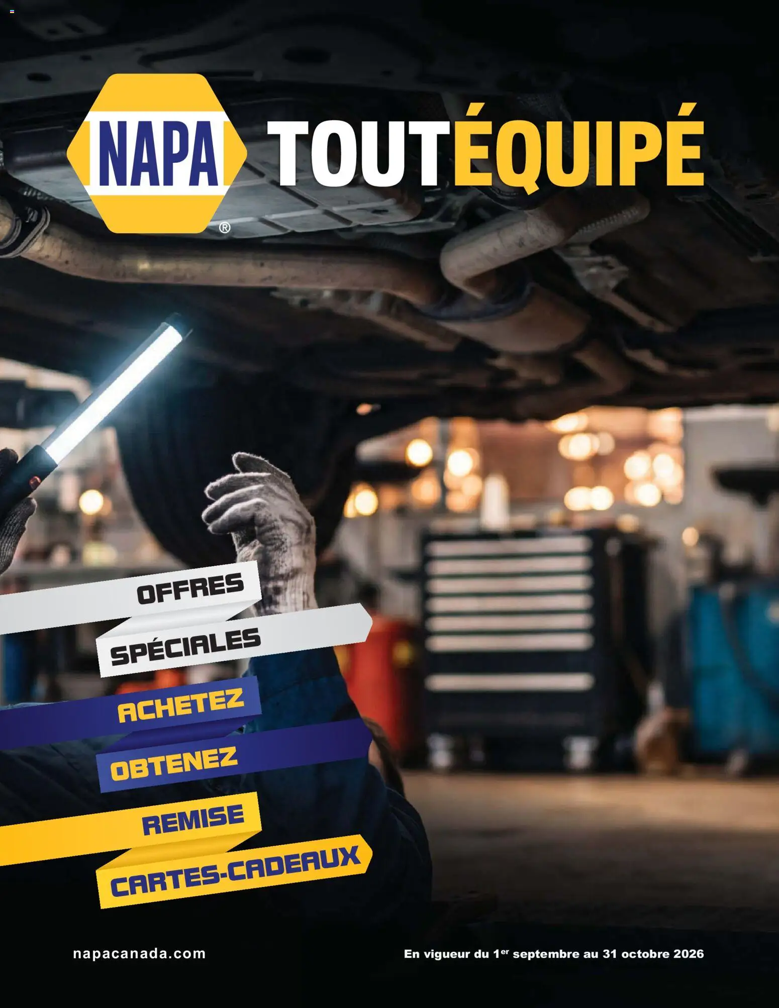 Preview of leaflet NAPA Auto Parts circulaire - TOUT ÉQUIPÉ septembre-octobre 2026 from shop NAPA Auto Parts is valid from Sep 01, 2026