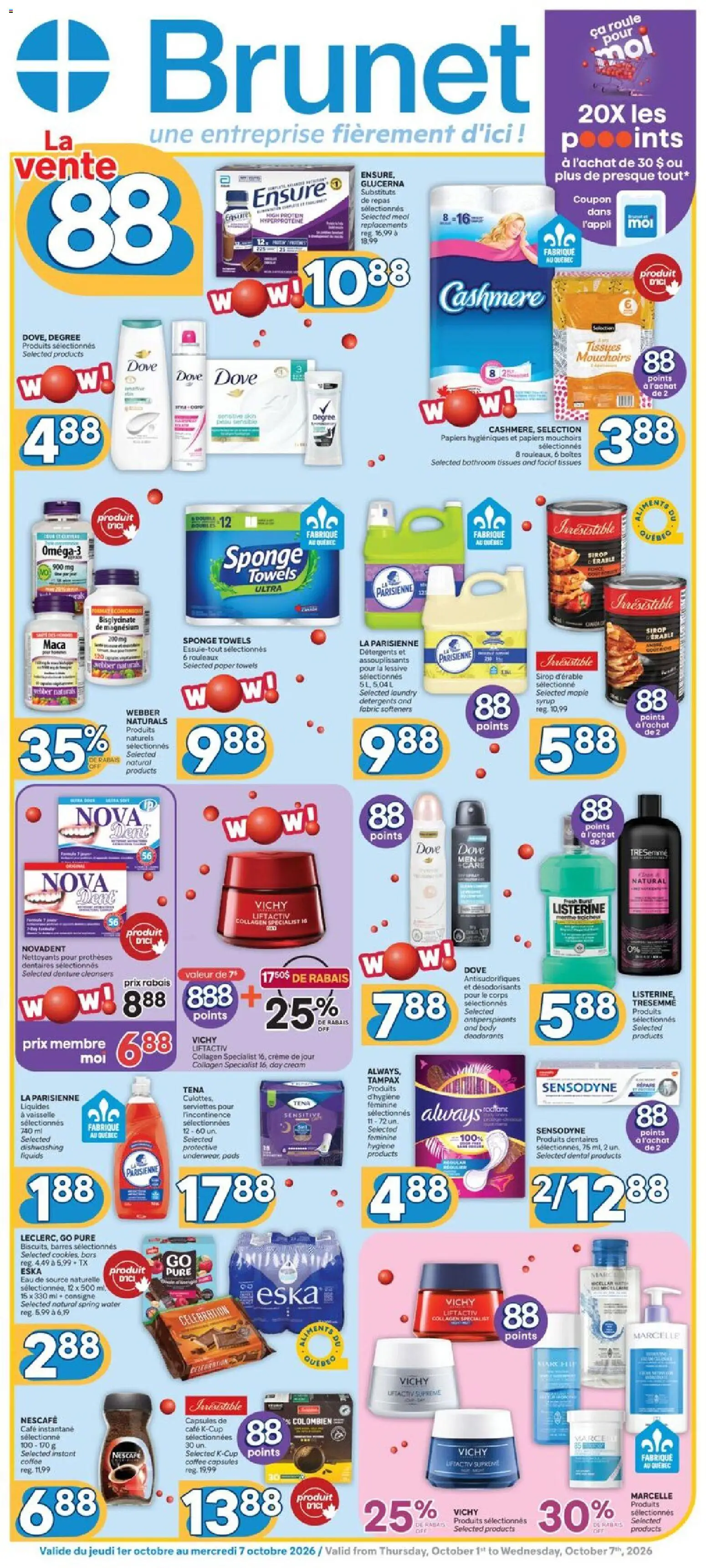Preview of leaflet Brunet weekly flyer / circulaire from shop Brunet is valid from Oct 01, 2026