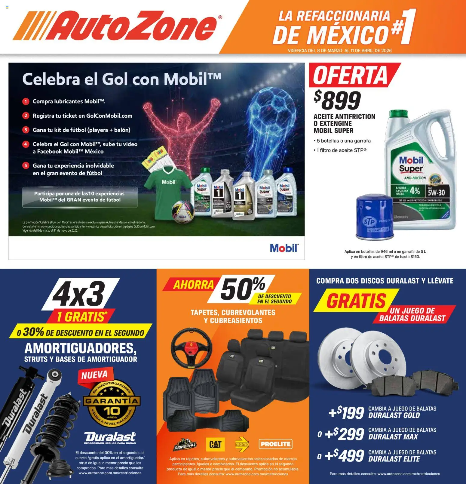 Vista previa las ofertas de la tienda AutoZone - AutoZone catálogo desde el 08/03/2026 - Juego, Video, Playera, Aceite