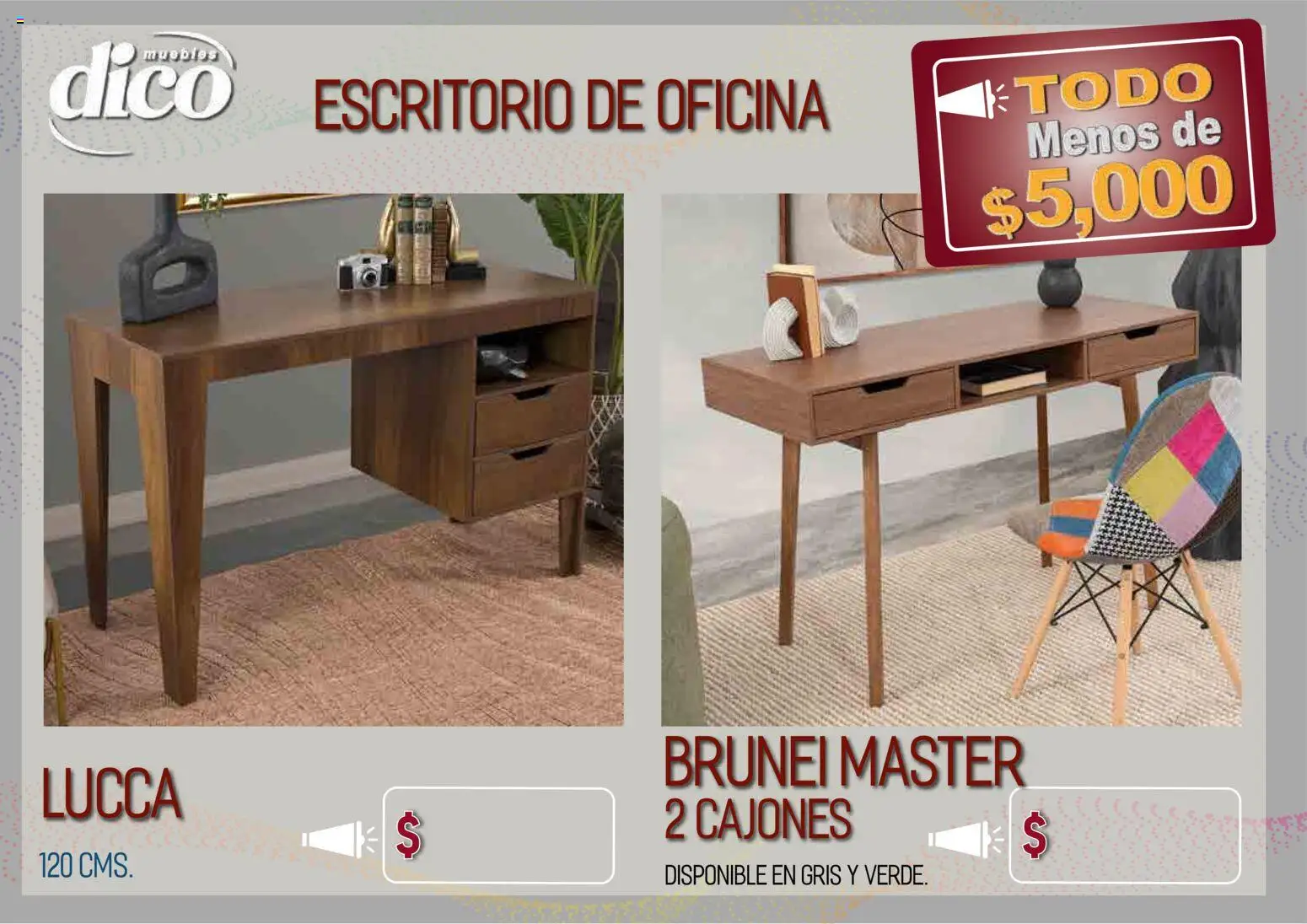 Vista previa las ofertas de la tienda Muebles Dico - Muebles Dico catálogo Todo menos de 5000 Pacifico desde el 09/04/2026 