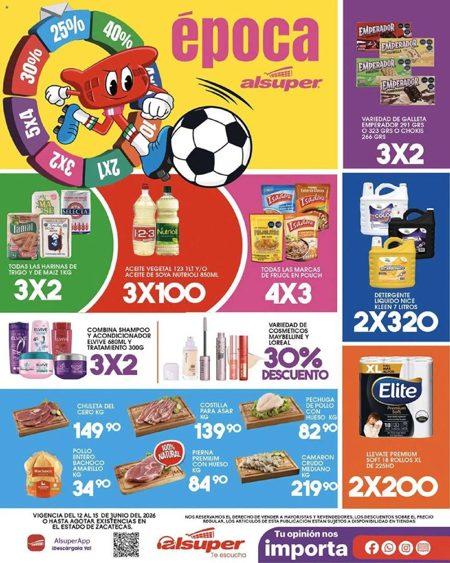 Vista previa las ofertas de la tienda Alsuper - Alsuper folleto Calera desde el 12/06/2026 - Pollo, Aceite, Cerdo, Sobre, Detergente, Aceite vegetal, Chuleta, Detergente líquido