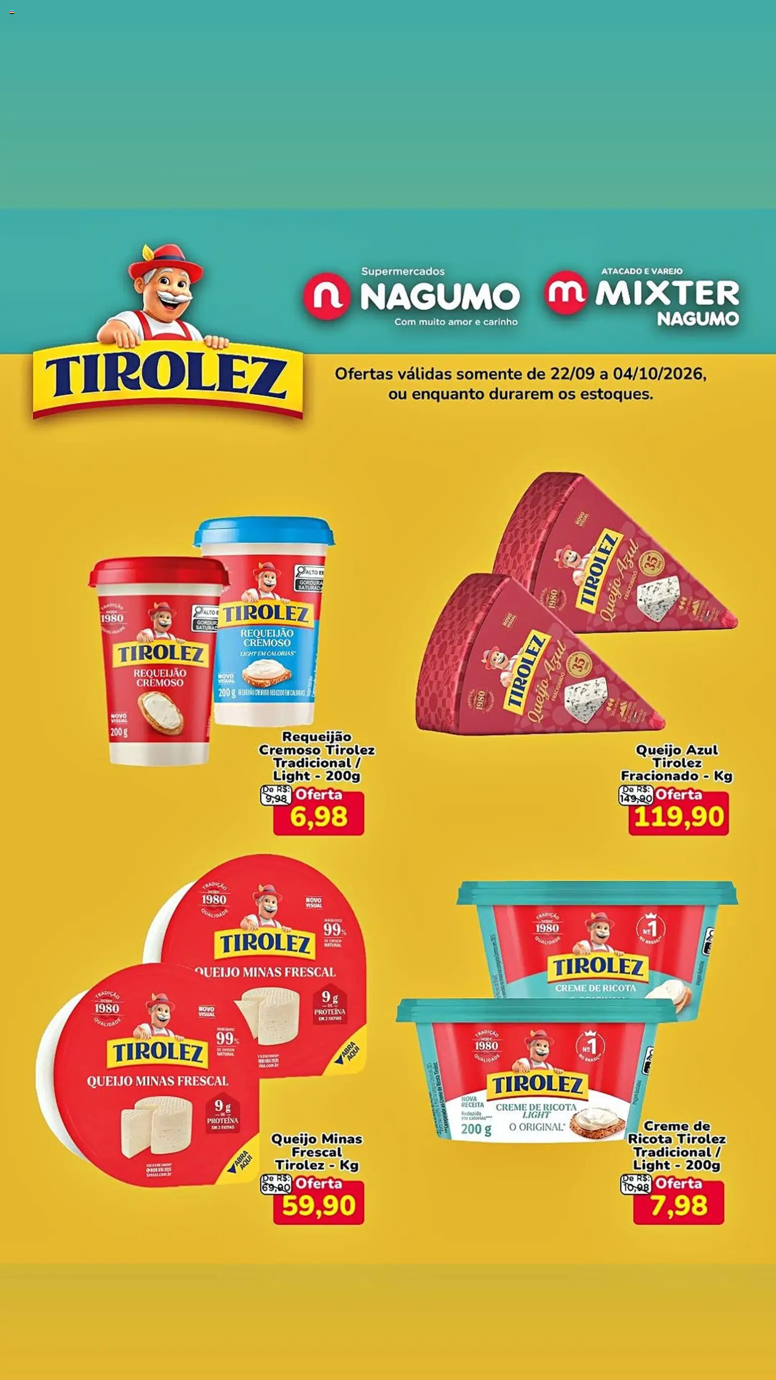 Pré-Visualização do folheto "Nagumo ofertas Tirolez" da loja Nagumo válido a partir de 22/09/2026