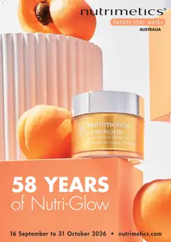 Preview of catalogue Nutrimetics 58 Years of Nutri-Glow from shop Nutrimetics valid 16/09/2026