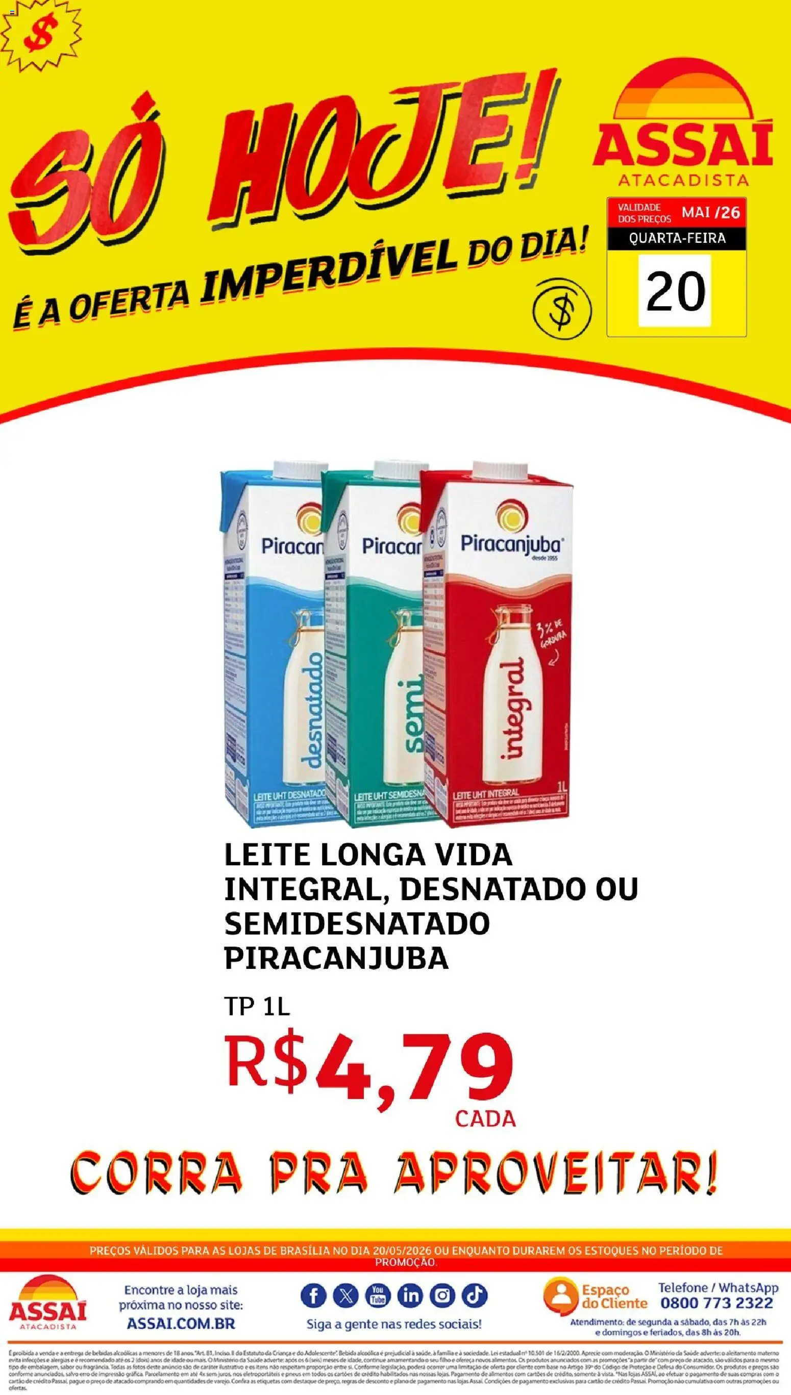 Pré-Visualização do folheto "Assaí Atacadista ofertas - DF" da loja Assaí Atacadista válido a partir de 20/05/2026