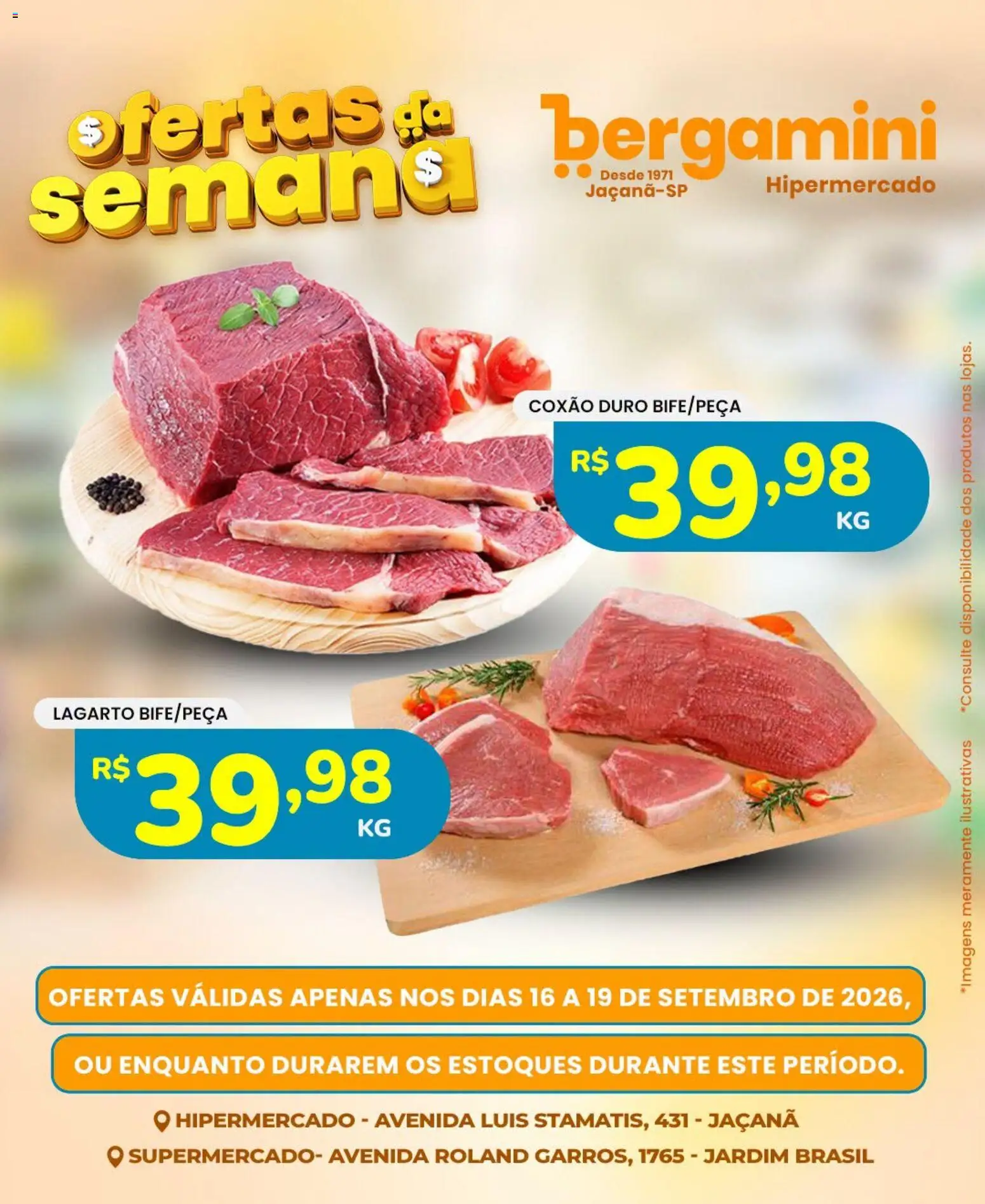 Pré-Visualização do folheto "Supermercado Bergamini - Ofertas da semana" da loja Supermercado Bergamini válido a partir de 16/09/2026 - Coxão duro