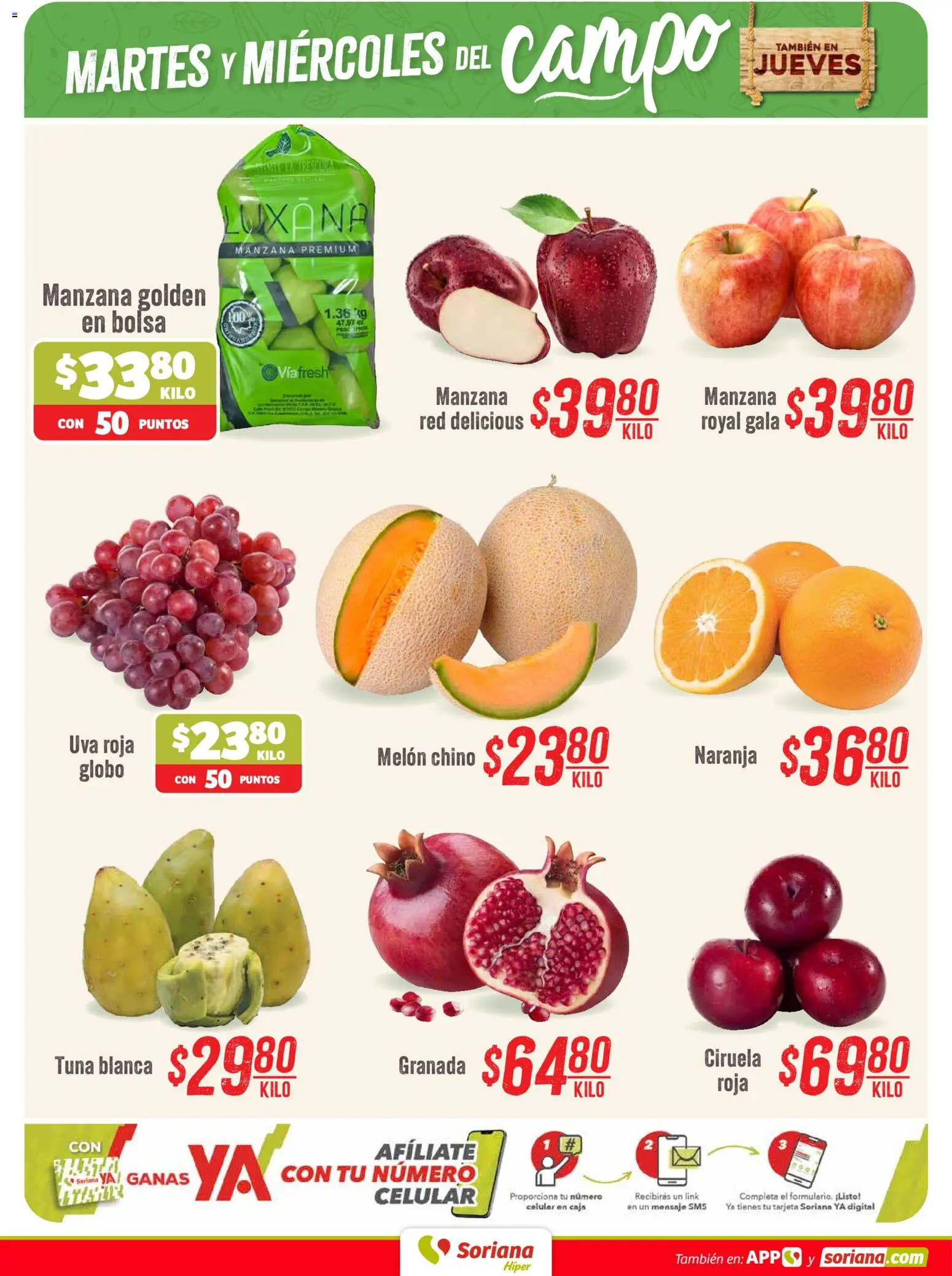 Vista previa las ofertas de la tienda Soriana - Soriana Martes y Miércoles del Campo Híper desde el 01/09/2026 