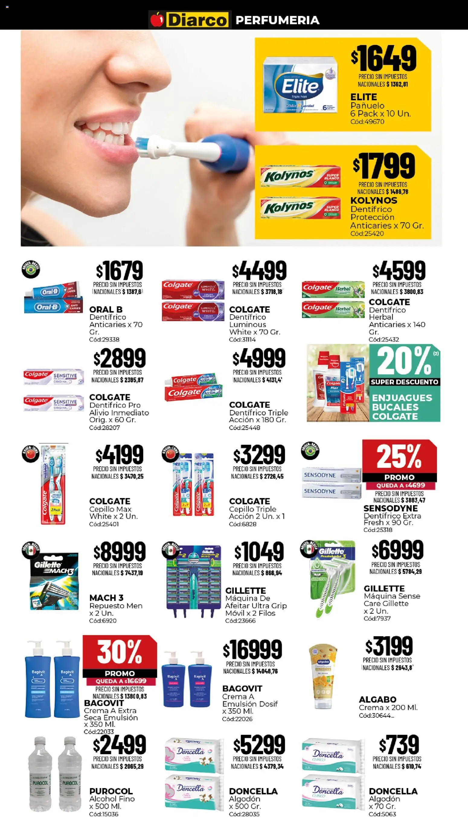 Vista previa del folleto de la tienda Diarco válido desde el 17/08/2026 - Alcohol, Crema, Algodón, Movil, Pañuelo, Cepillo, Emulsión