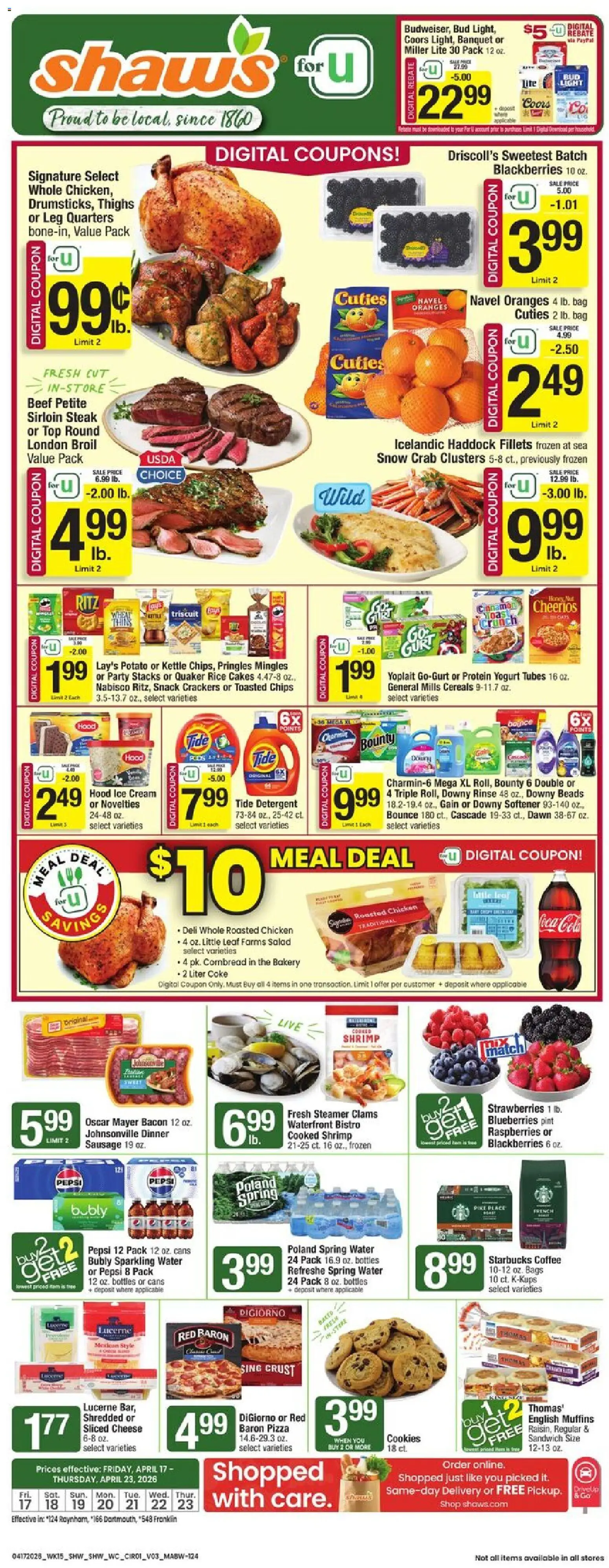 Ad Preview of Shaw's Shaw's Weekly Ad - MA from 04/17/2026