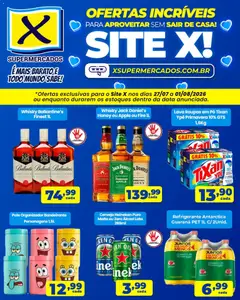 Pré-Visualização do folheto "X Supermercados ofertas incríveis" da loja X Supermercados válido a partir de 27/07/2026