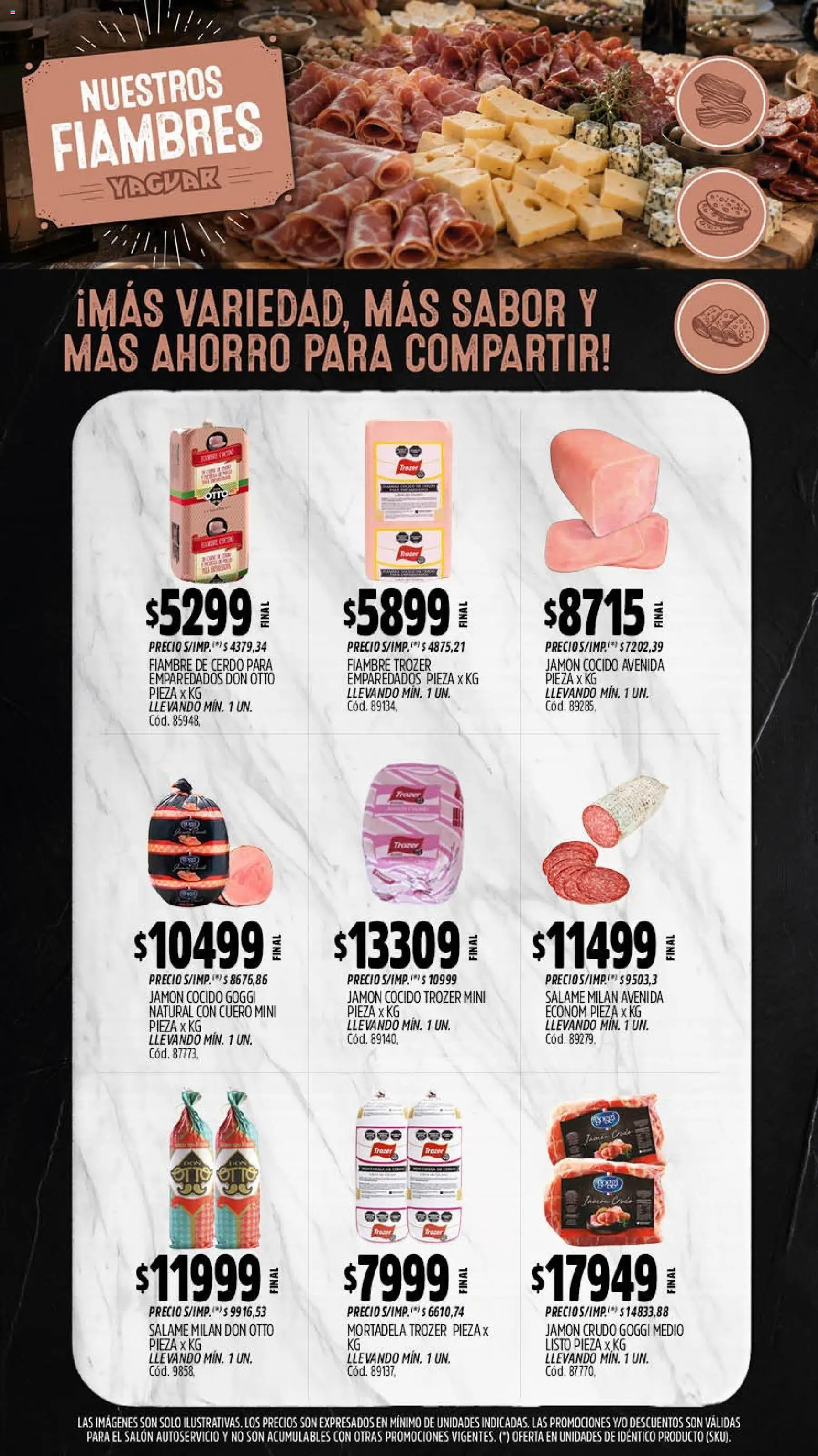 Vista previa del folleto de la tienda Yaguar válido desde el 14/09/2026 - Cerdo, Jamón crudo, Mortadela, Salame, Jamón cocido, Jamón