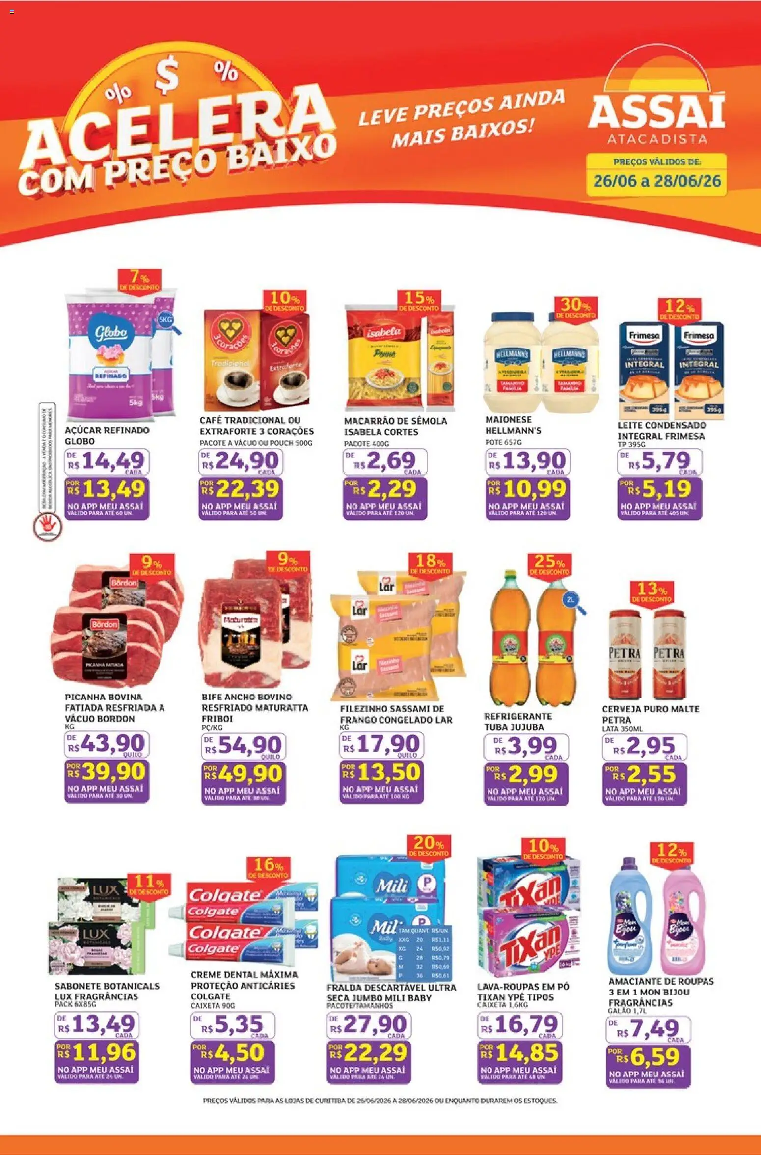 Pré-Visualização do folheto "Assaí Atacadista ofertas - PR" da loja Assaí Atacadista válido a partir de 26/06/2026