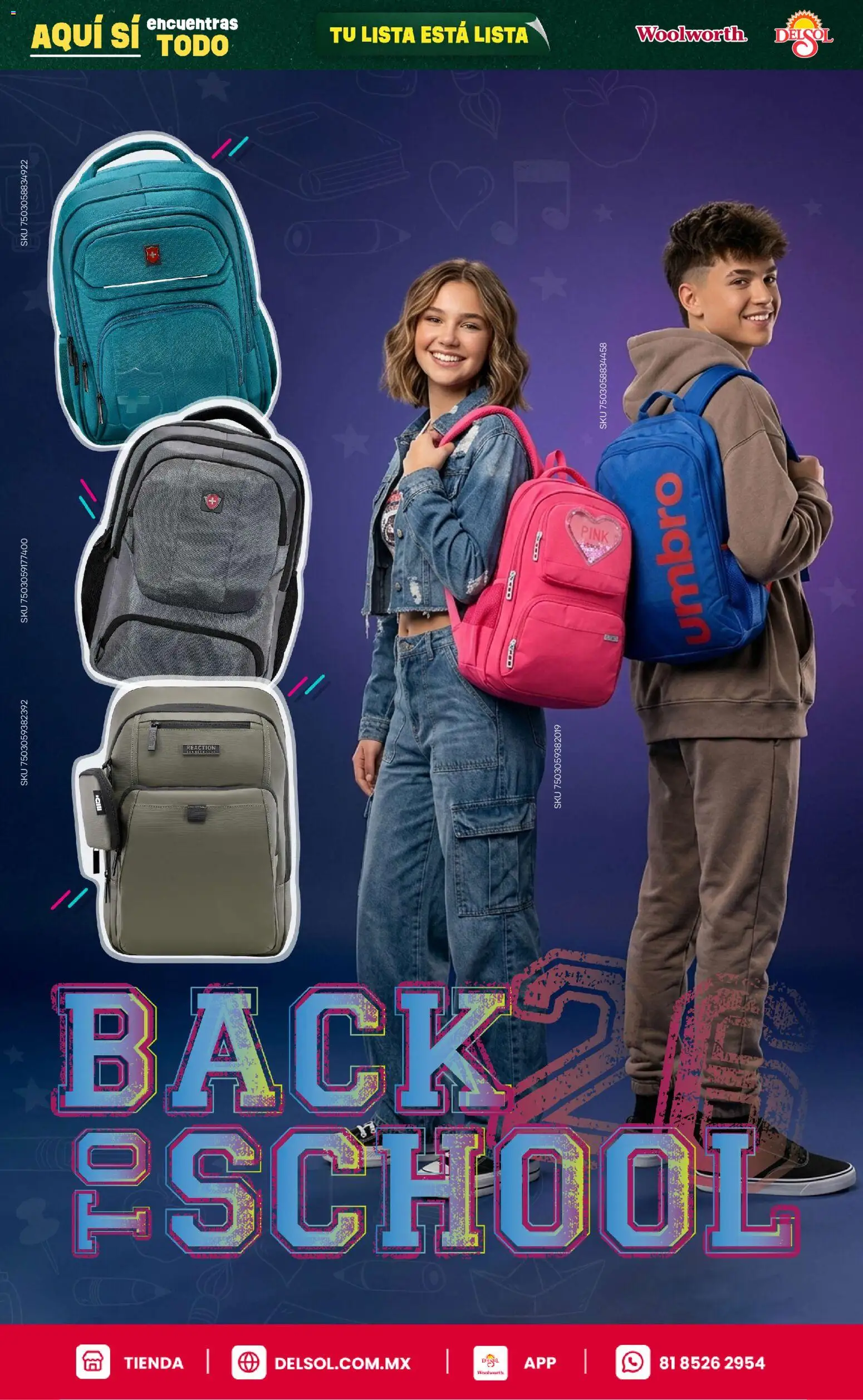 Vista previa las ofertas de la tienda Del Sol y Woolworth - Del Sol y Woolworth catálogo Back To School desde el 25/06/2026 