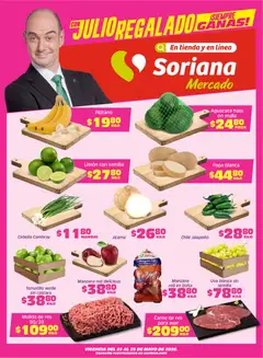 Vista previa las ofertas de la tienda Soriana - Soriana Fin de Semana Mercado: Ags, Nay, Jal, Qro, Col, Mich, Gto, Hgo, Tlax, Mor, Pue, Gro, Oax, Edo. de Mex, CDMX, Zac y SLP desde el 22/05/2026 