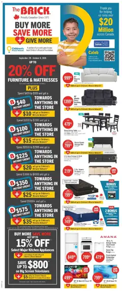 Preview of leaflet The Brick weekly flyer / circulaire from shop The Brick is valid from Sep 29, 2026