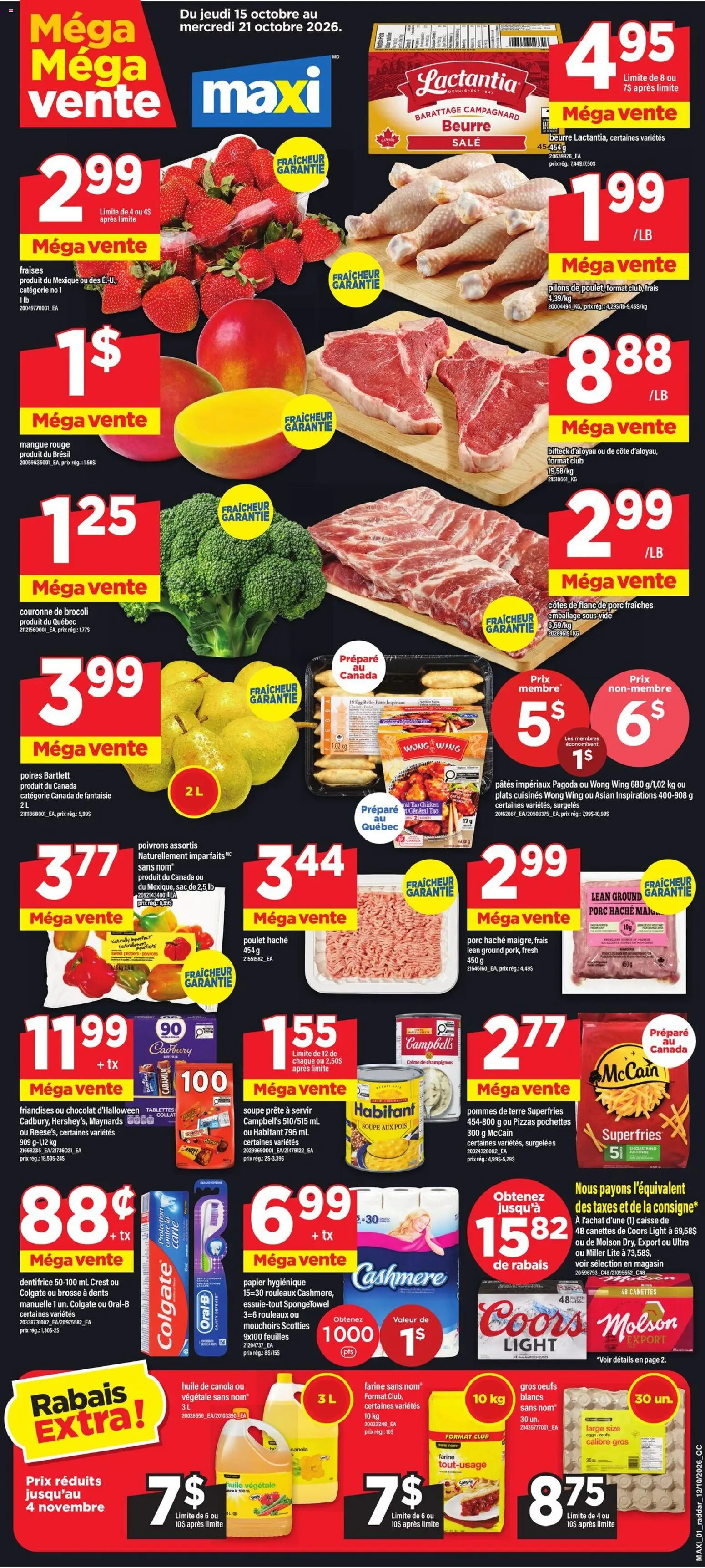 Preview of leaflet Maxi weekly flyer / circulaire from shop Maxi is valid from Oct 15, 2026