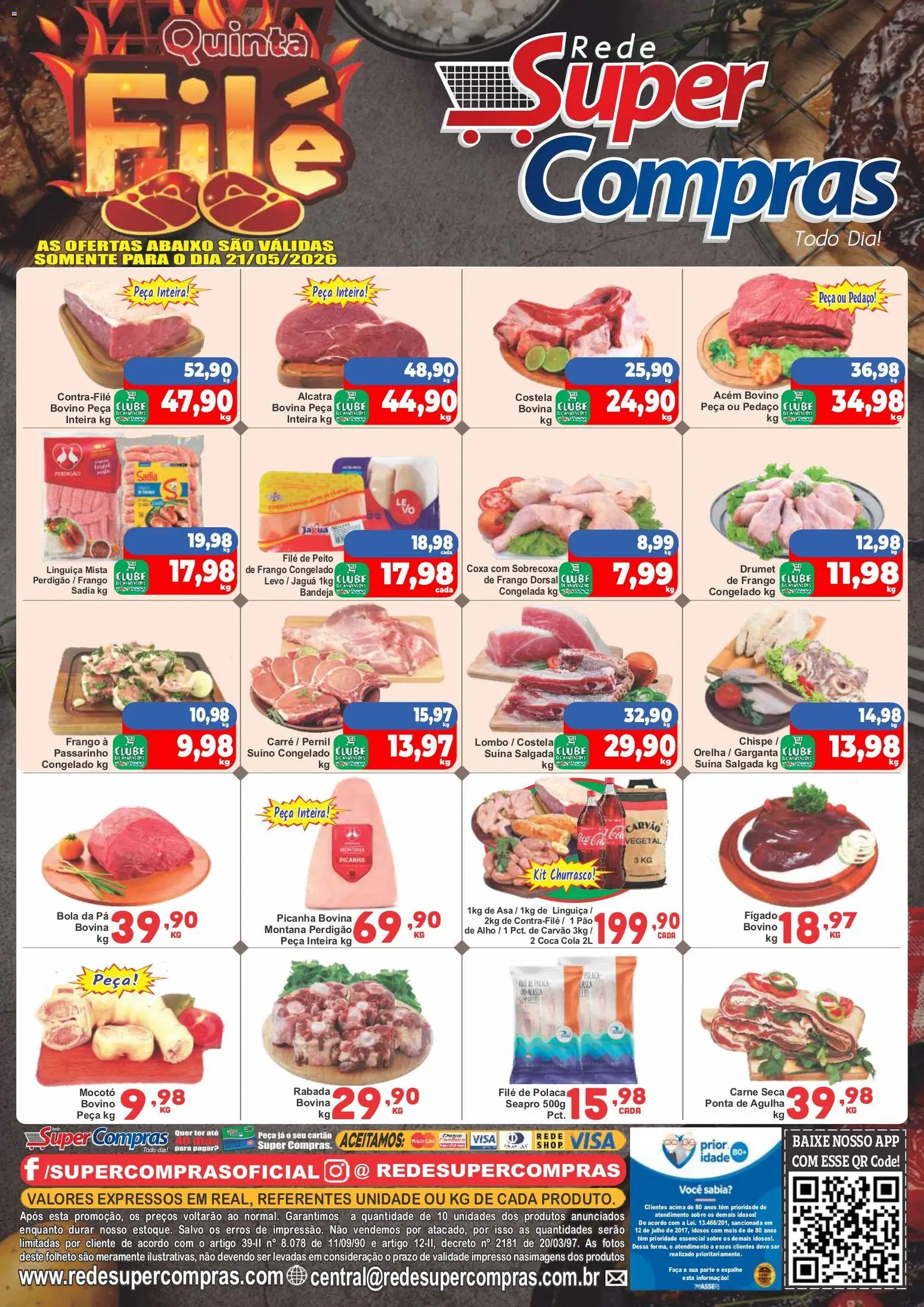 Pré-Visualização do folheto "Rede Super Compras ofertas do Dia" da loja Rede Super Compras válido a partir de 21/05/2026