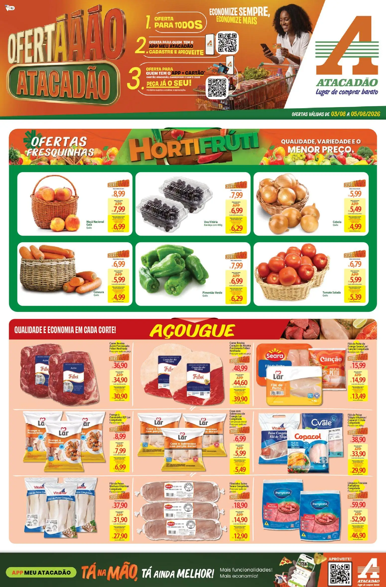 Pré-Visualização do folheto "Atacadão ofertas - RJ" da loja Atacadão válido a partir de 03/08/2026
