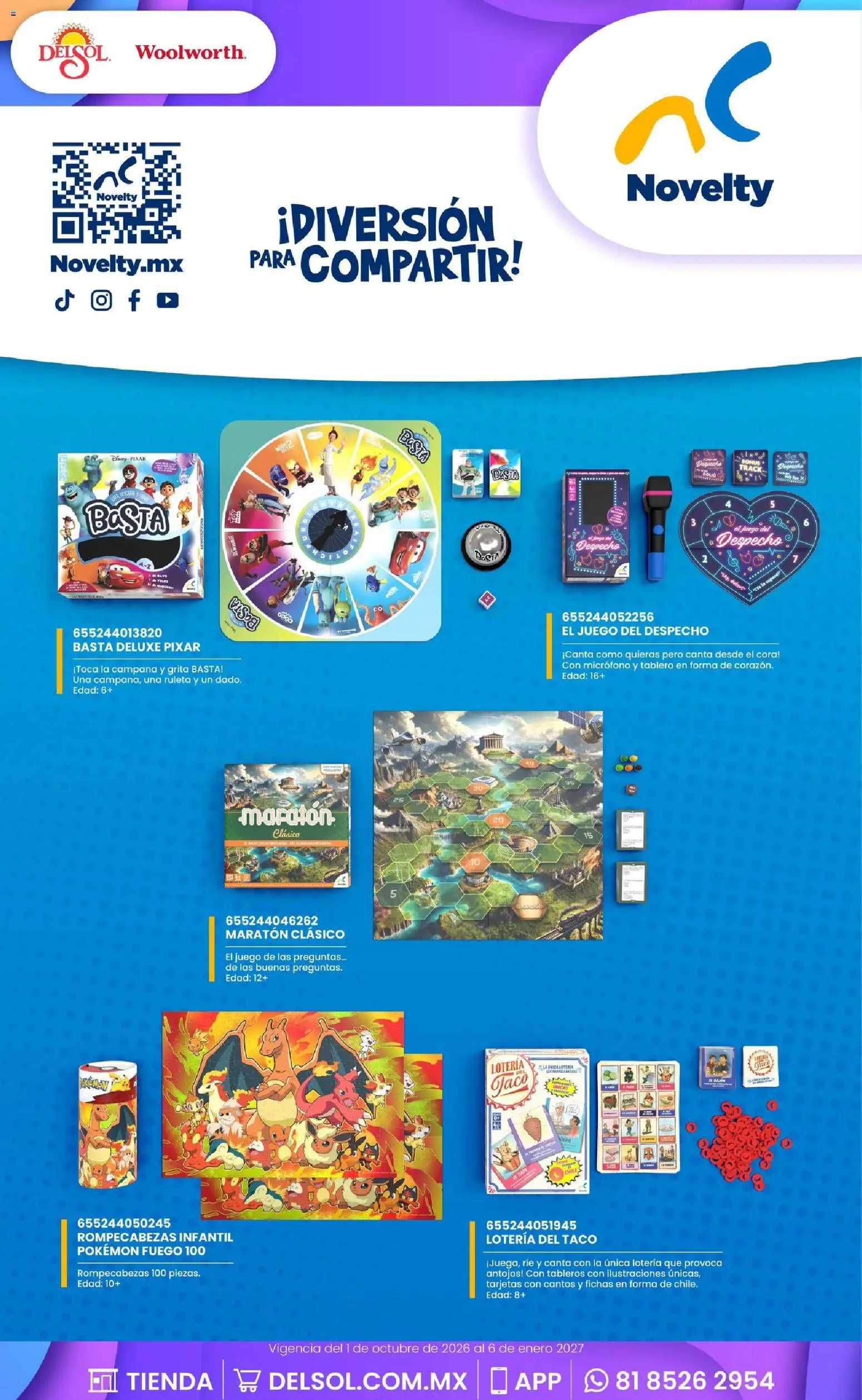 Vista previa las ofertas de la tienda Del Sol y Woolworth - Del Sol y Woolworth catálogo El Castillo del Juguete desde el 01/10/2026 - Juego, Taco, Chile, Micrófono, Campana