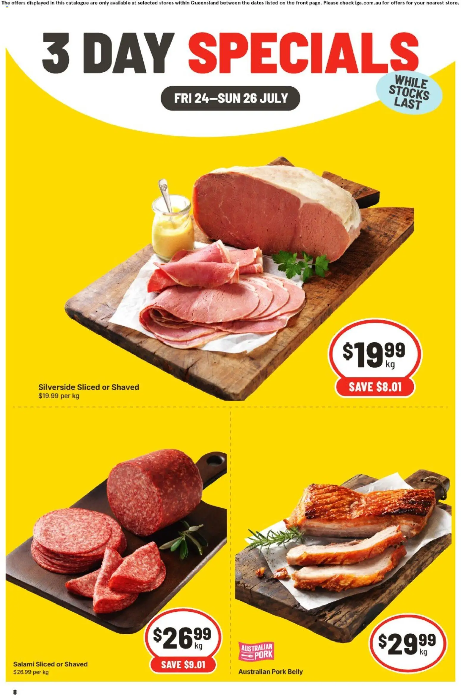Preview of catalogue IGA 3 Day Specials QLD from shop IGA valid 24/07/2026