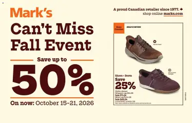 Preview of leaflet Mark's weekly flyer / circulaire from shop Mark's is valid from Oct 15, 2026